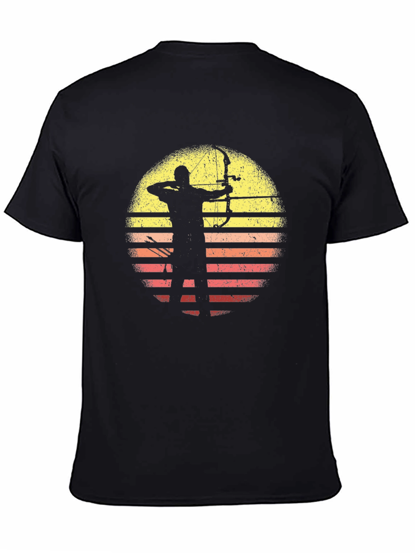 Archery Sunset Graphic Tee - Black Cotton T-Shirt
