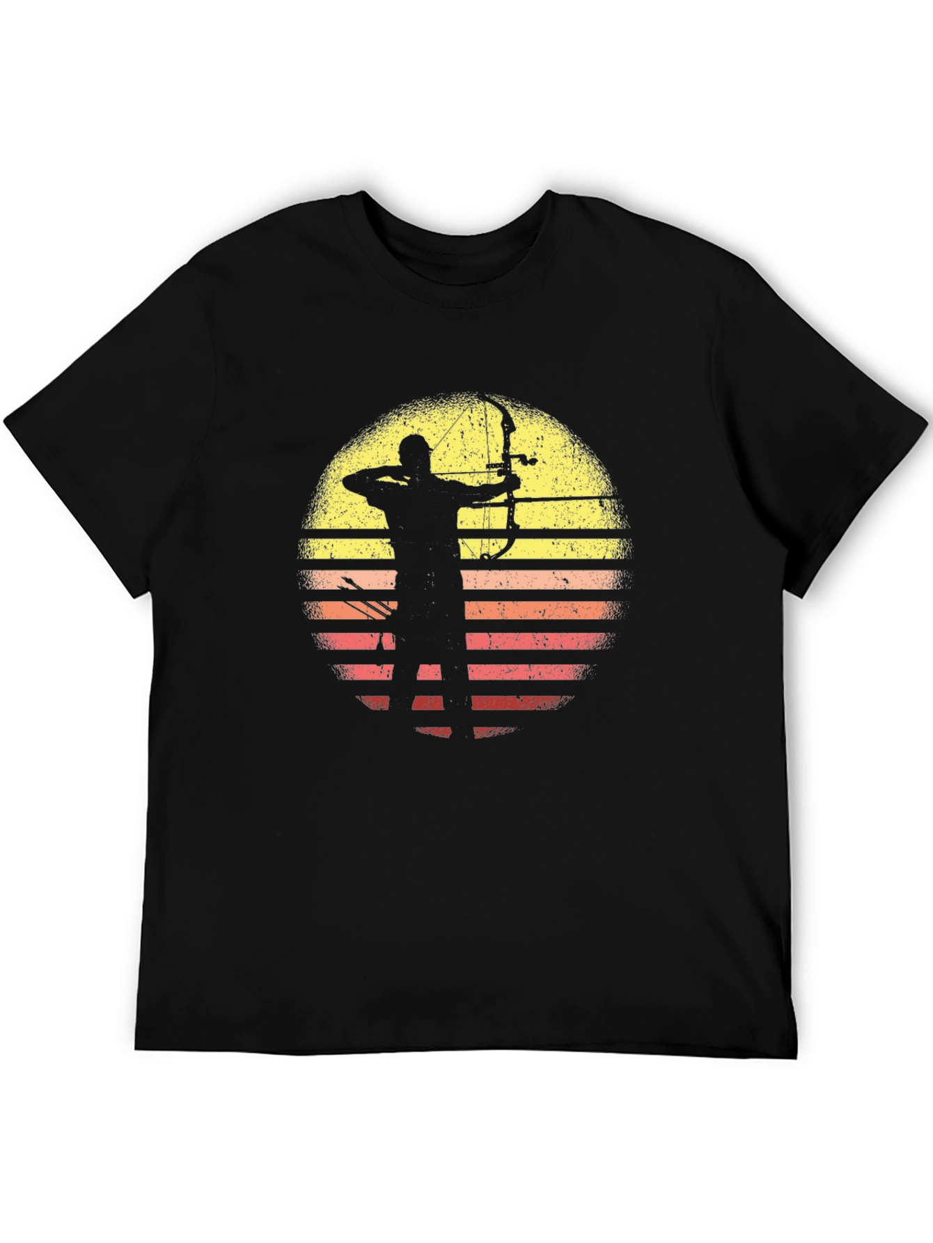 Archery Sunset Graphic Tee - Black Cotton T-Shirt