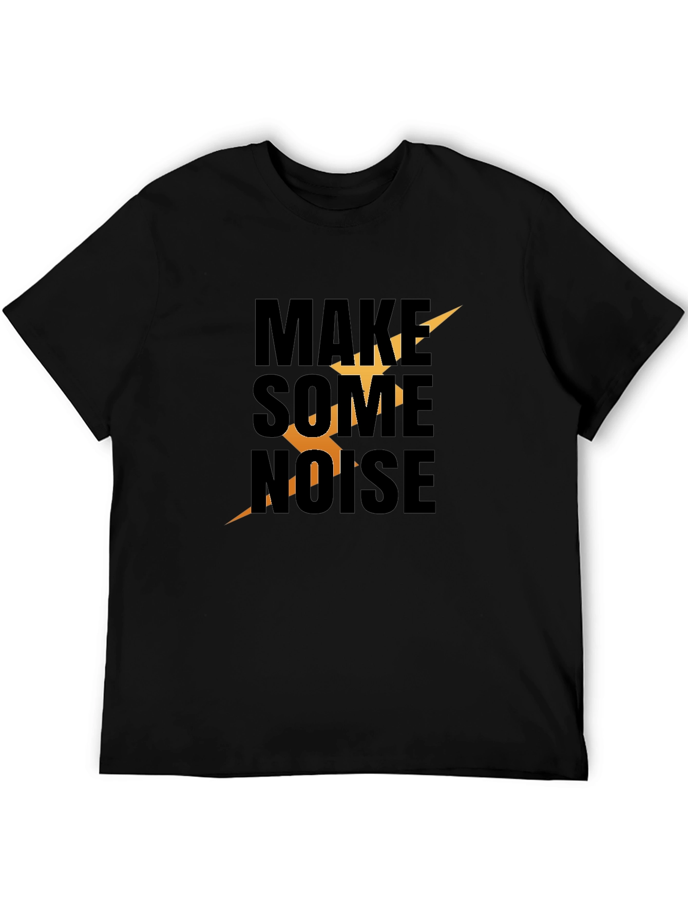 Make Some Noise Graphic Tee - Trendy Black T-Shirt