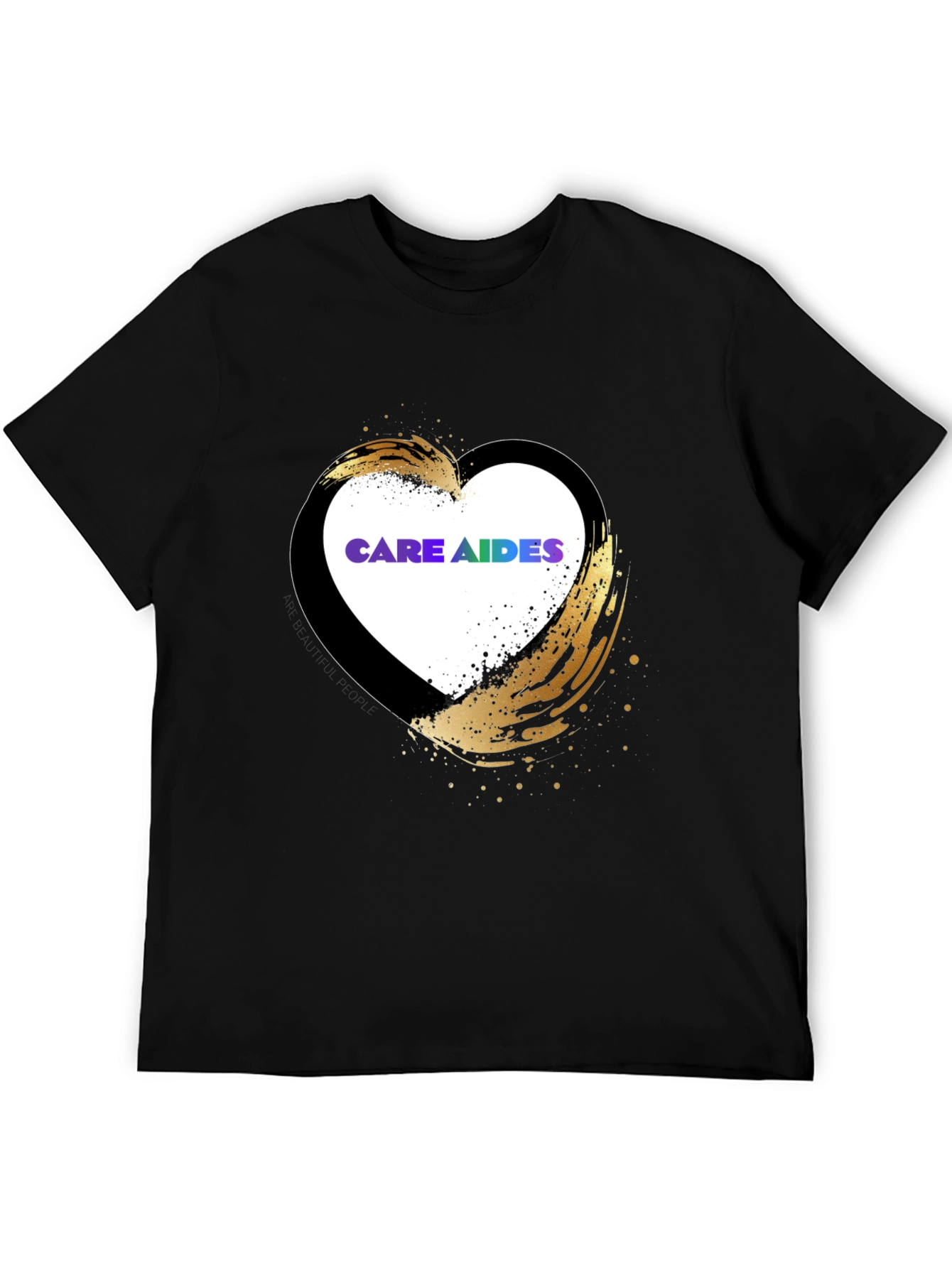 Care Aides Heart Graphic T-Shirt - Black
