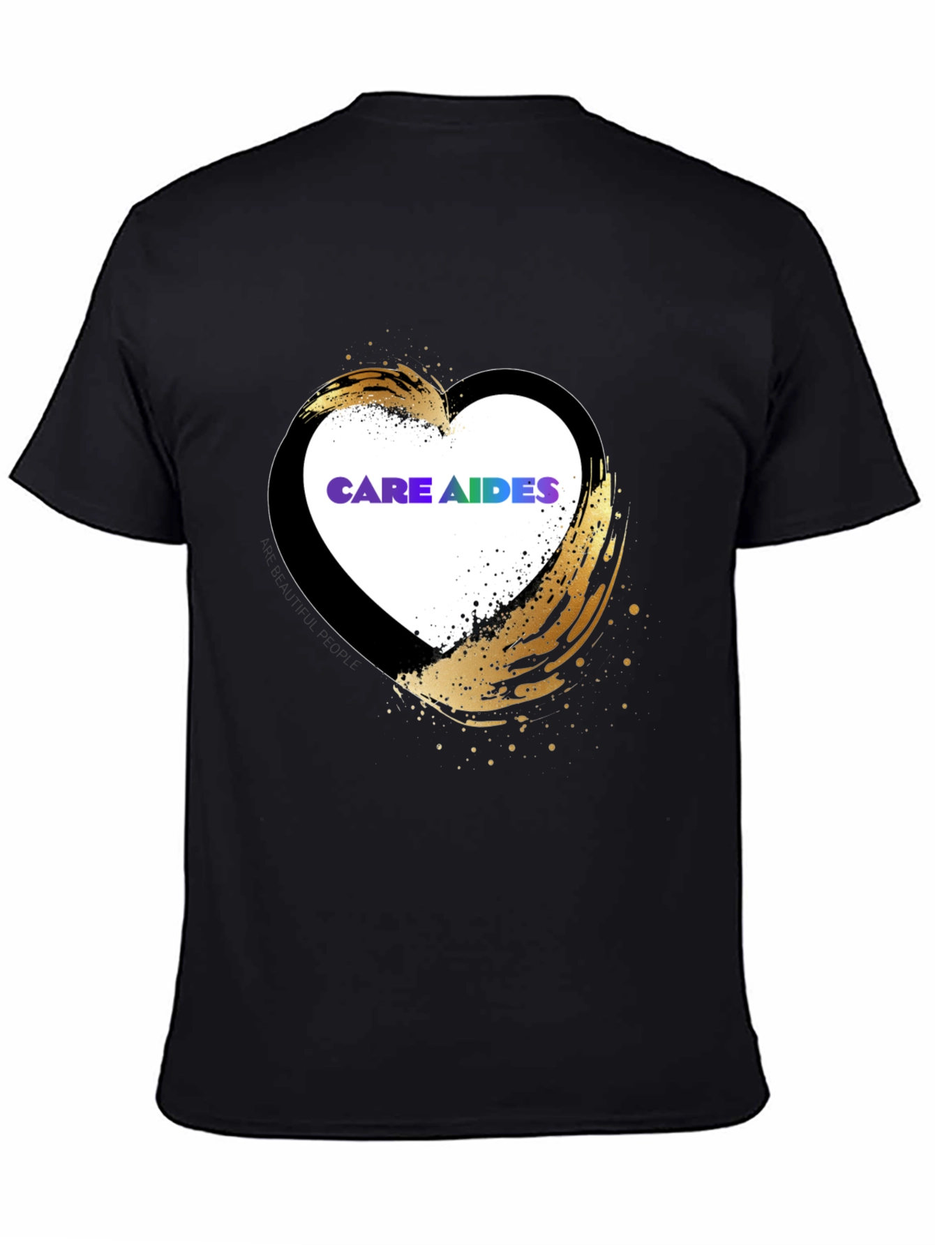 Care Aides Heart Graphic T-Shirt - Black