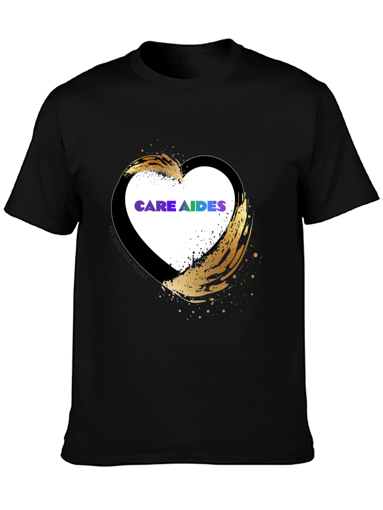 Care Aides Heart Graphic T-Shirt - Black