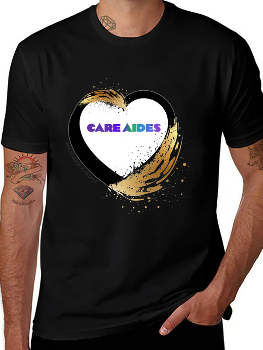 Care Aides Heart Graphic T-Shirt - Black