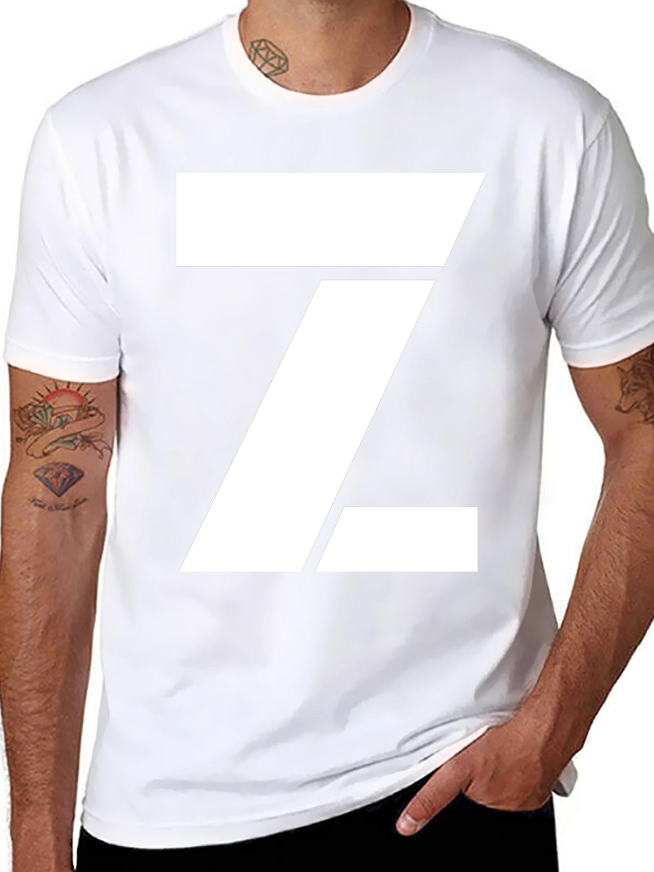 Modern Letter Z Graphic Tee - Stylish Black T-Shirt