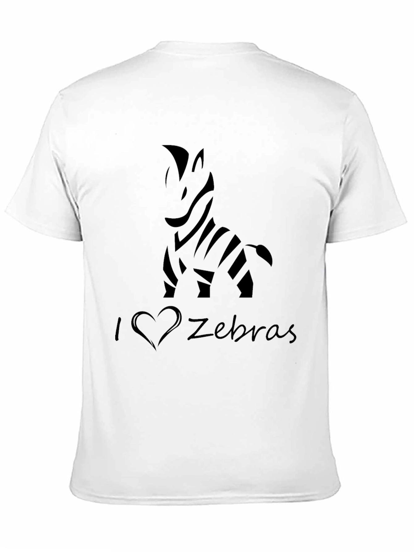 I Love Zebras Black T-Shirt