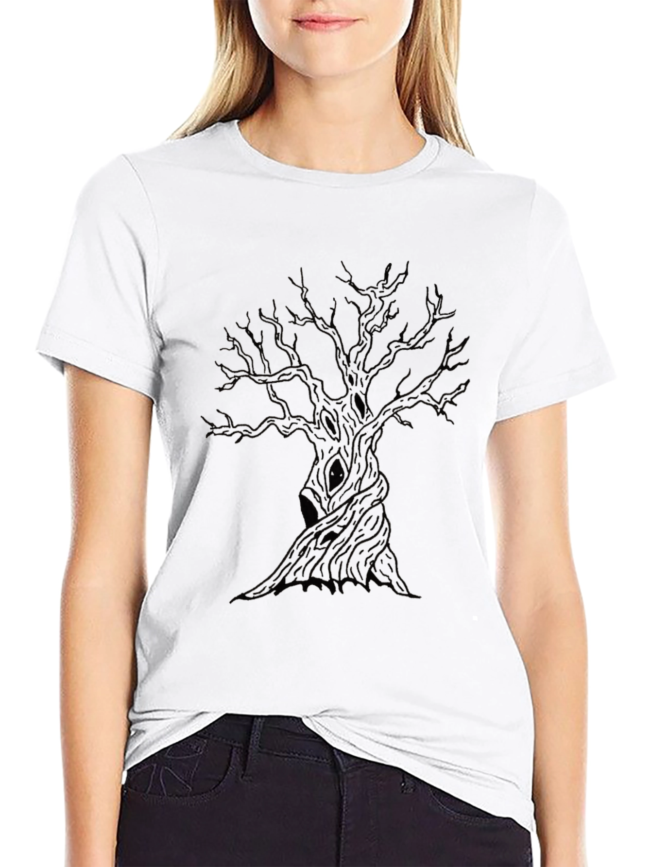 Mens Black Tree Graphic Tee