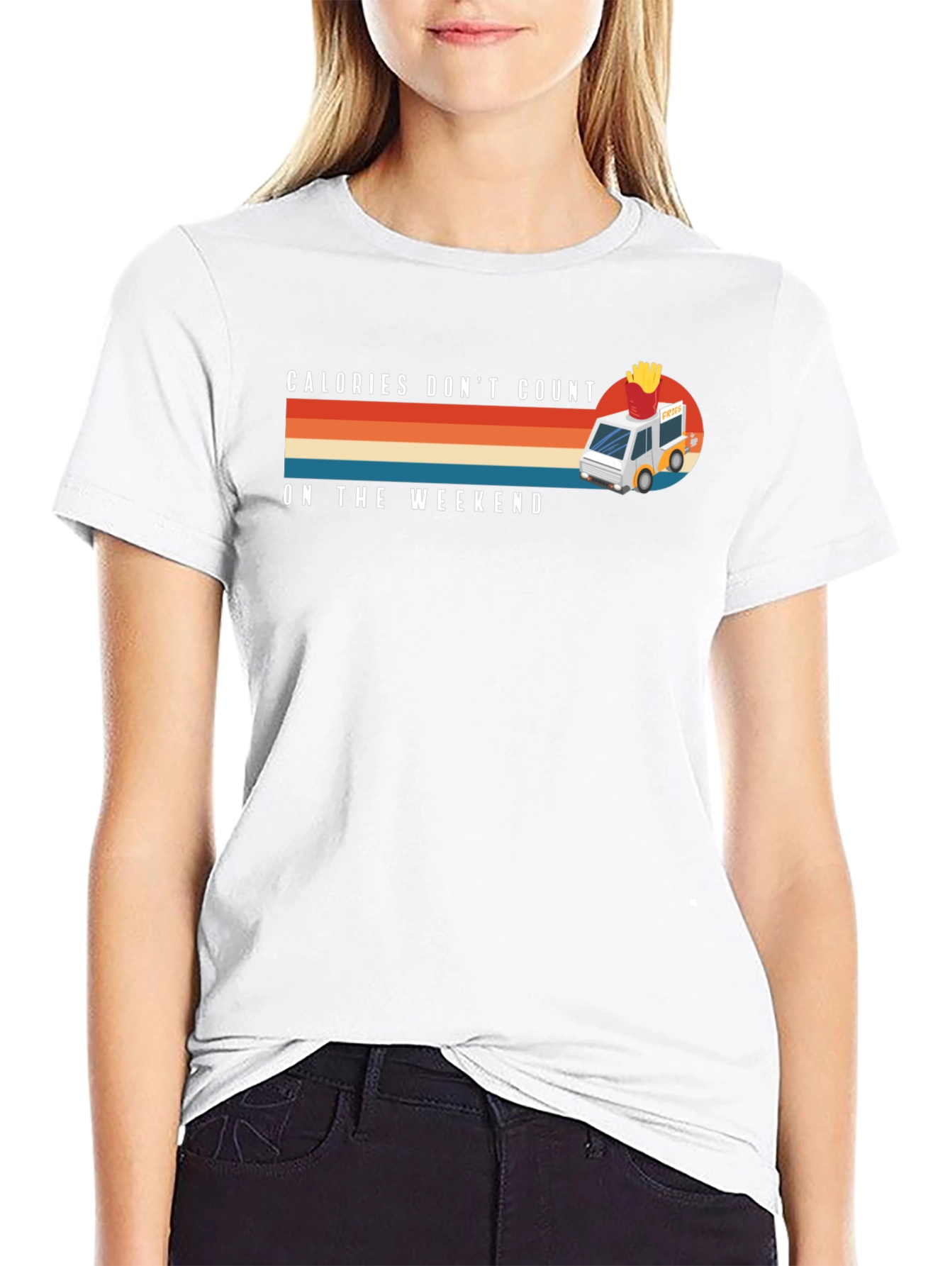 Calories Dont Count Weekend Black Graphic Tee