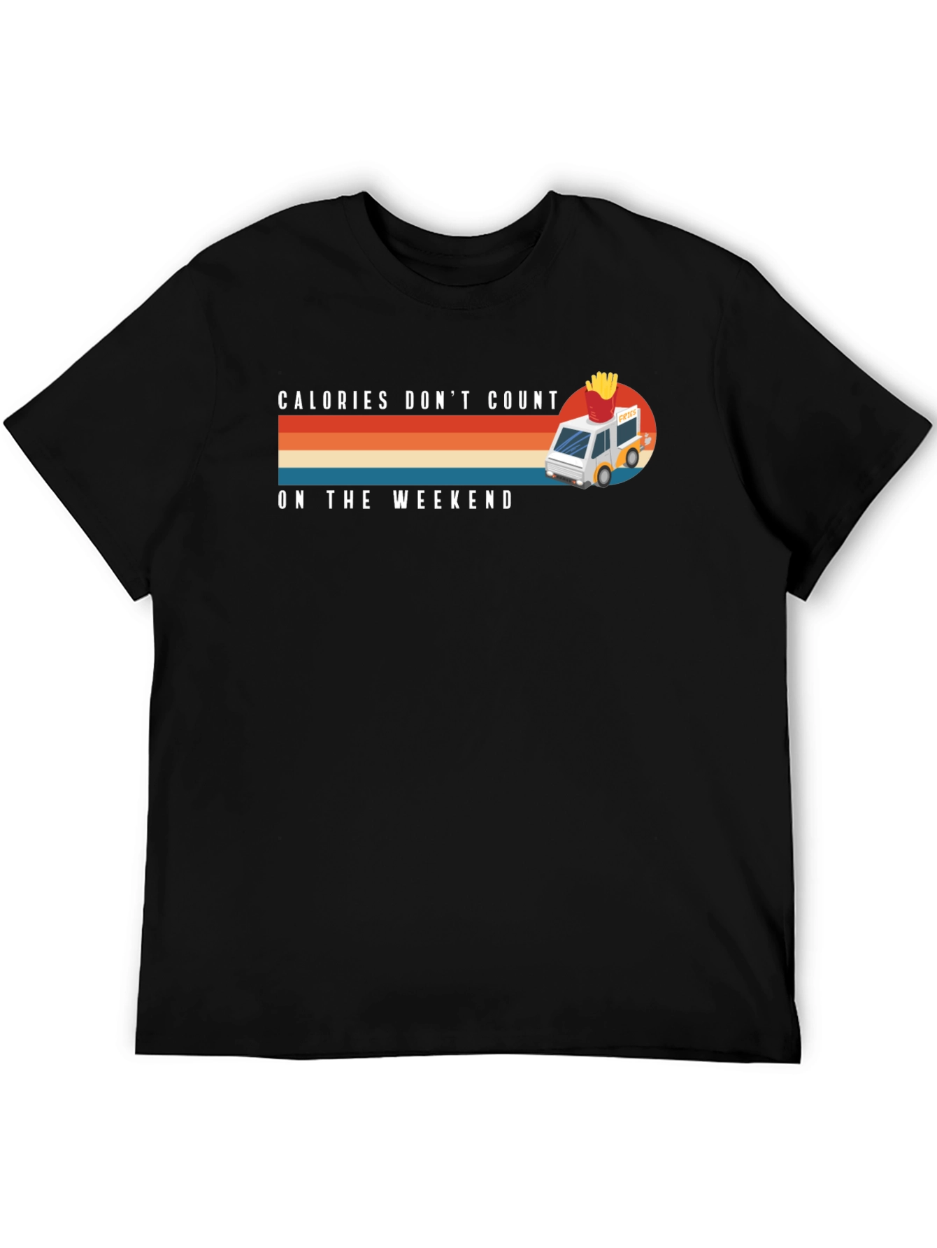 Calories Dont Count Weekend Black Graphic Tee