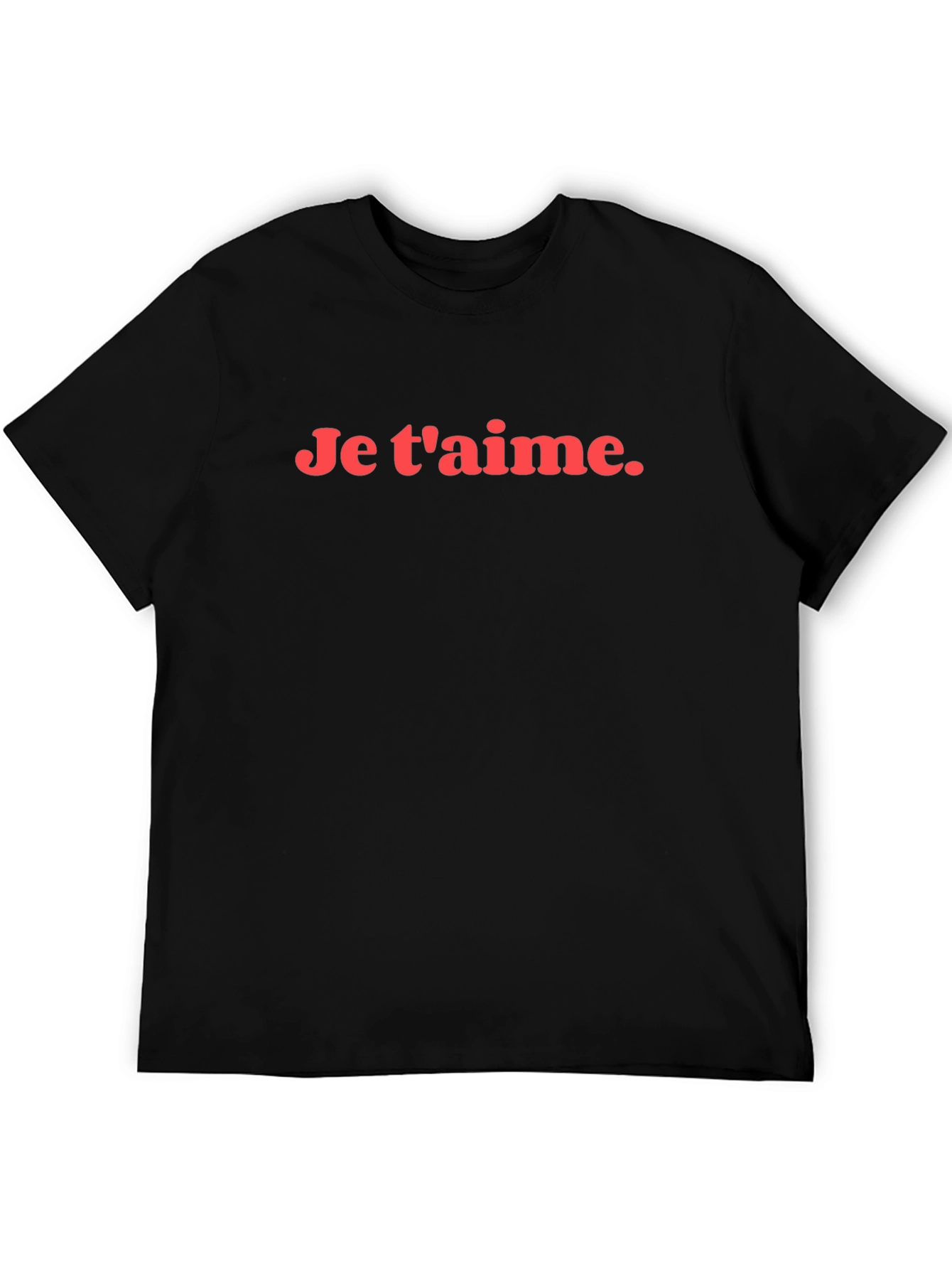 Je taime Graphic Tee - Black Casual T-Shirt