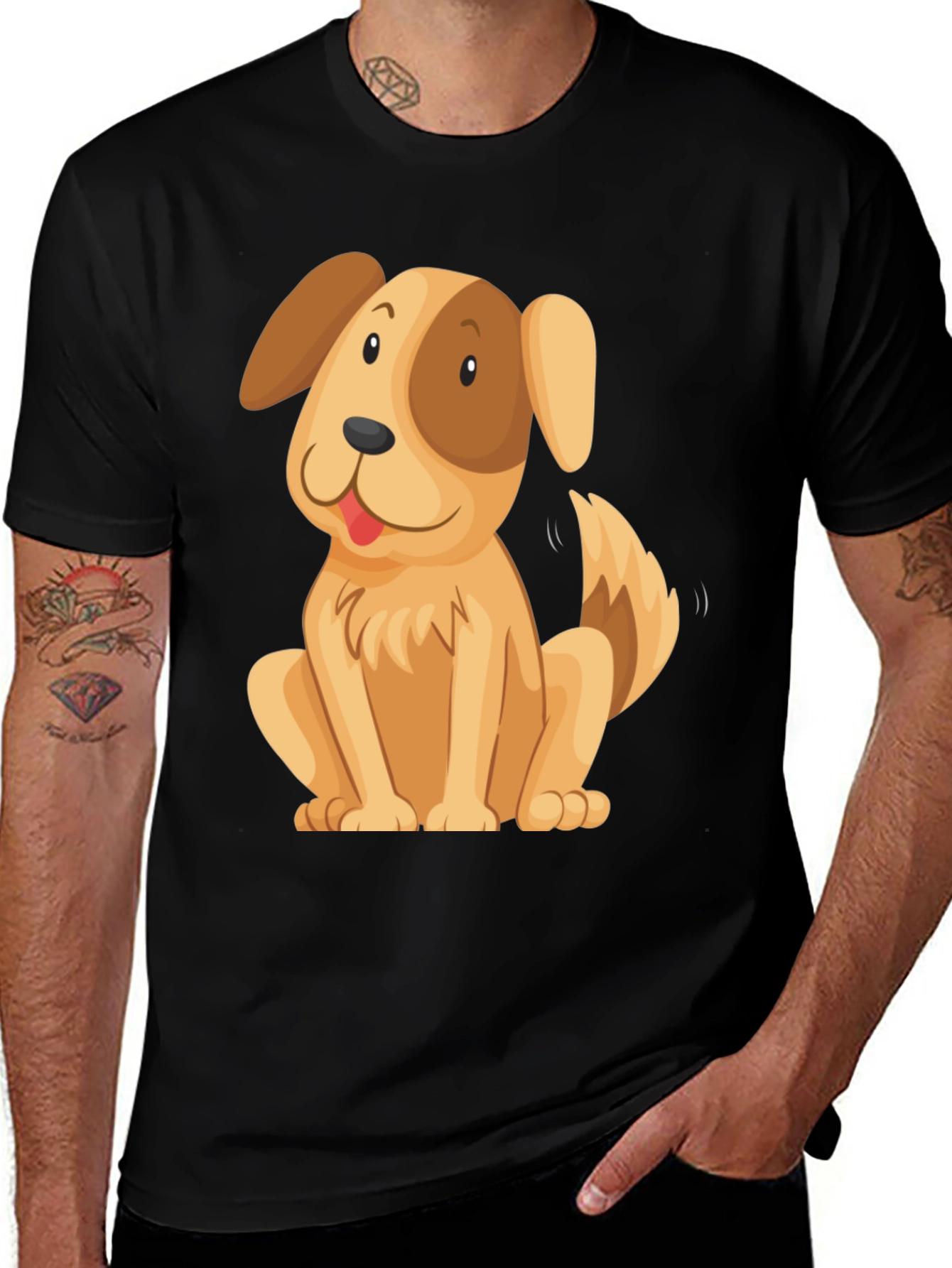 Cute Cartoon Dog Graphic T-Shirt