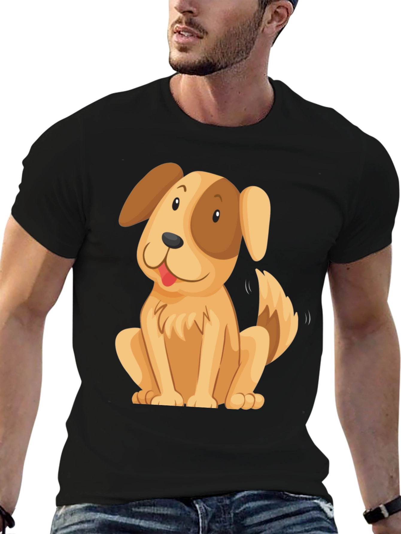Cute Cartoon Dog Graphic T-Shirt