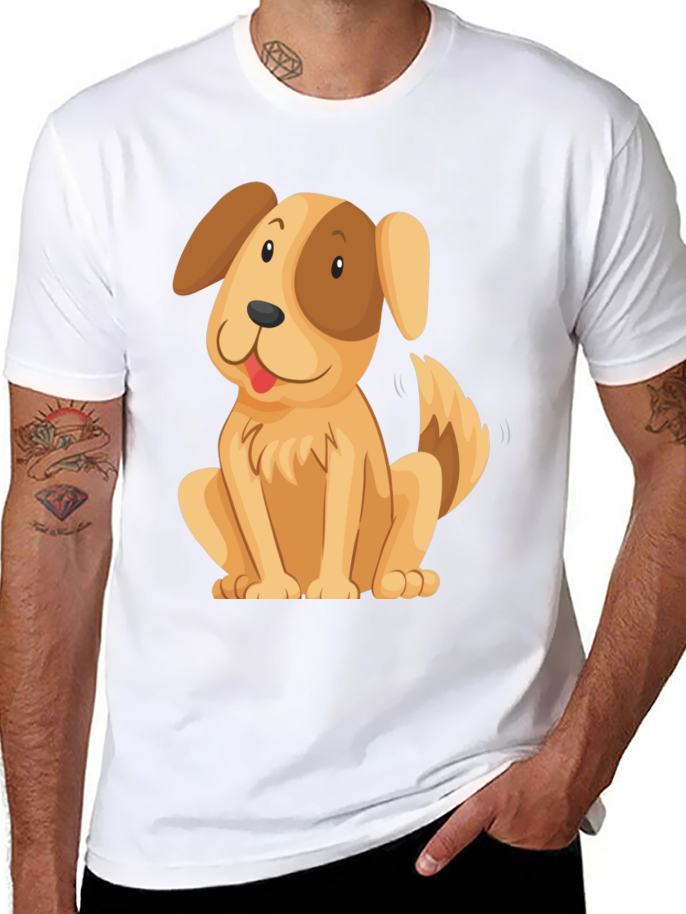 Cute Cartoon Dog Graphic T-Shirt