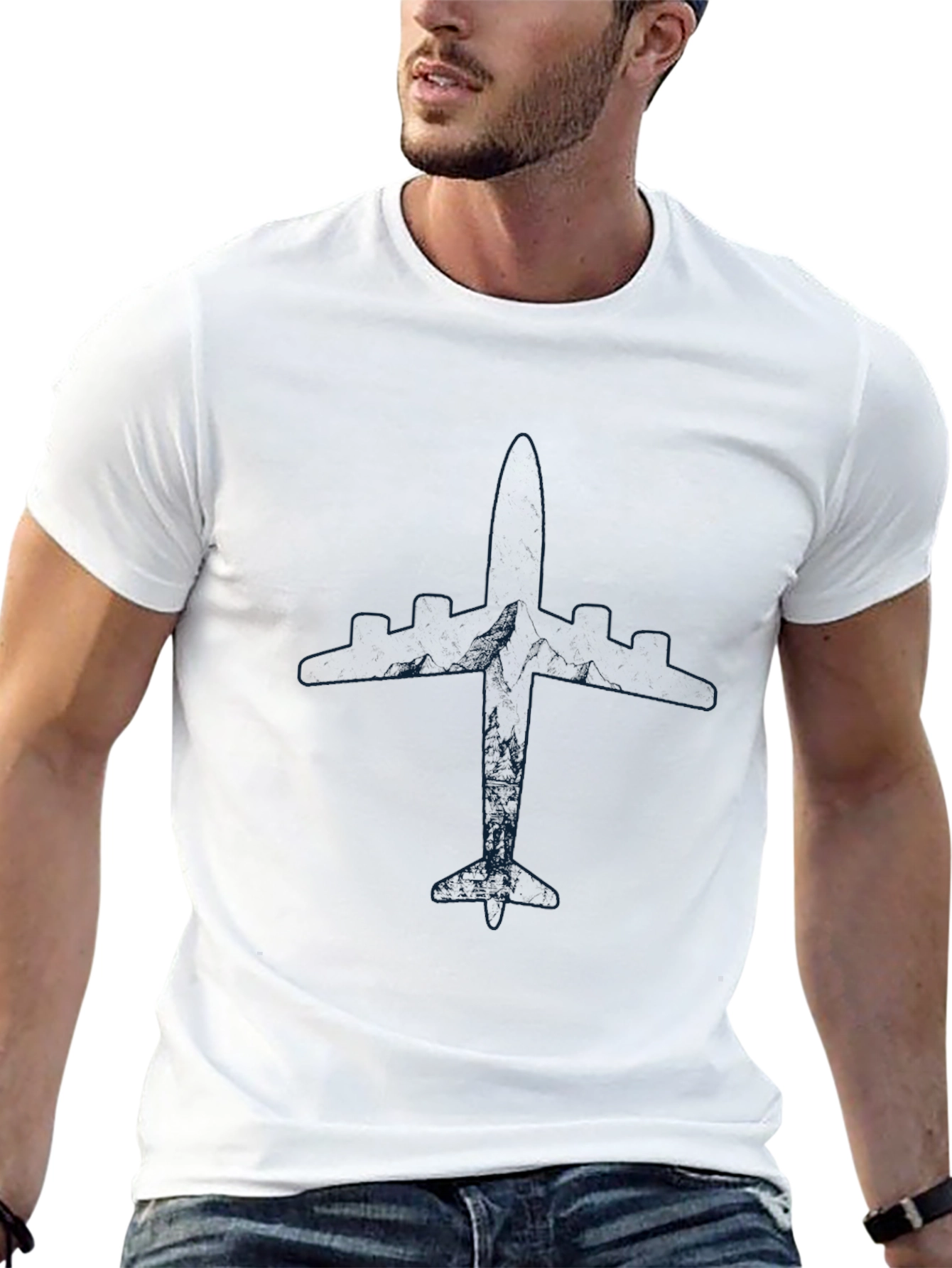 Airplane Graphic Tee - Mens Black T-Shirt