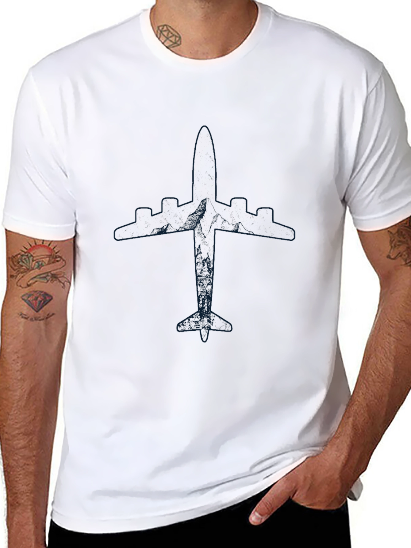 Airplane Graphic Tee - Mens Black T-Shirt