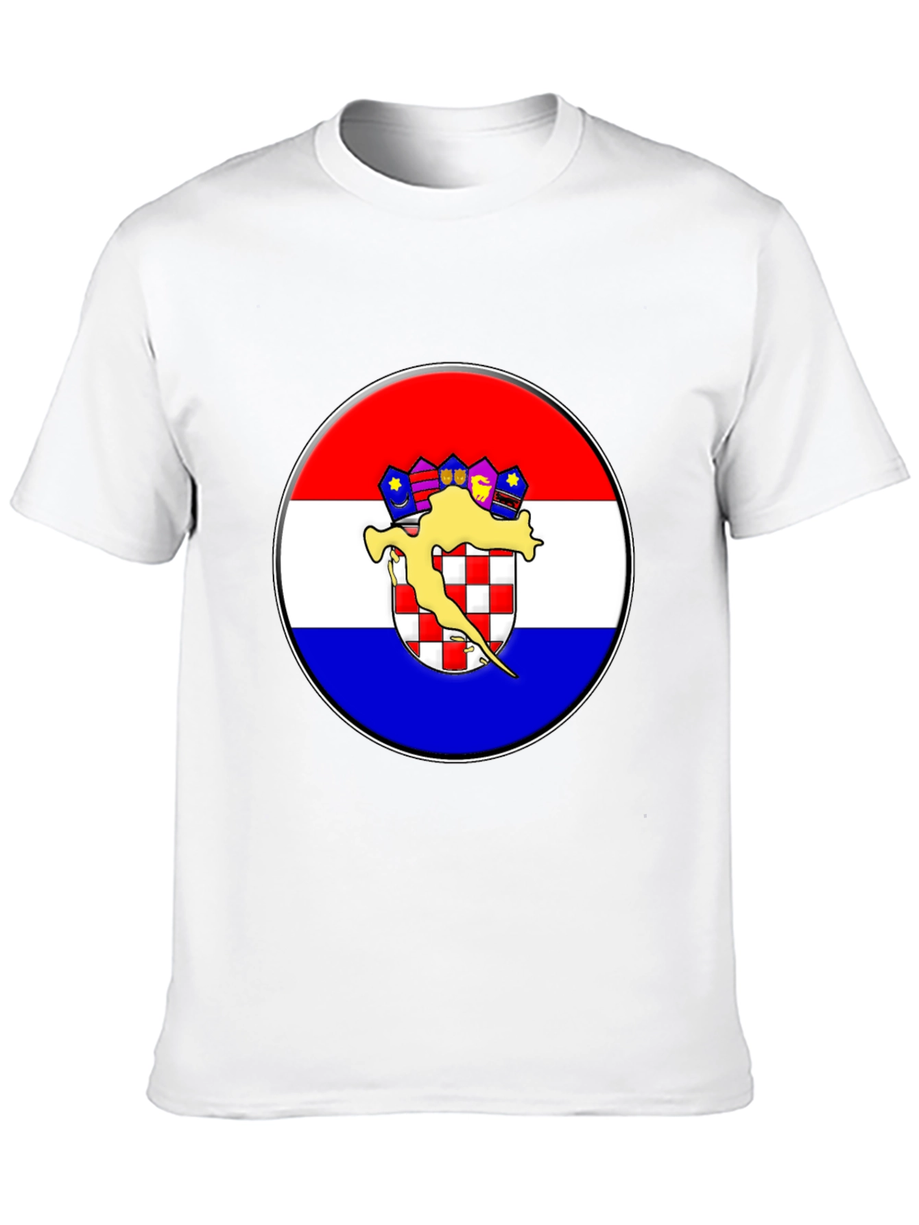 Croatian Flag Graphic T-Shirt - Black
