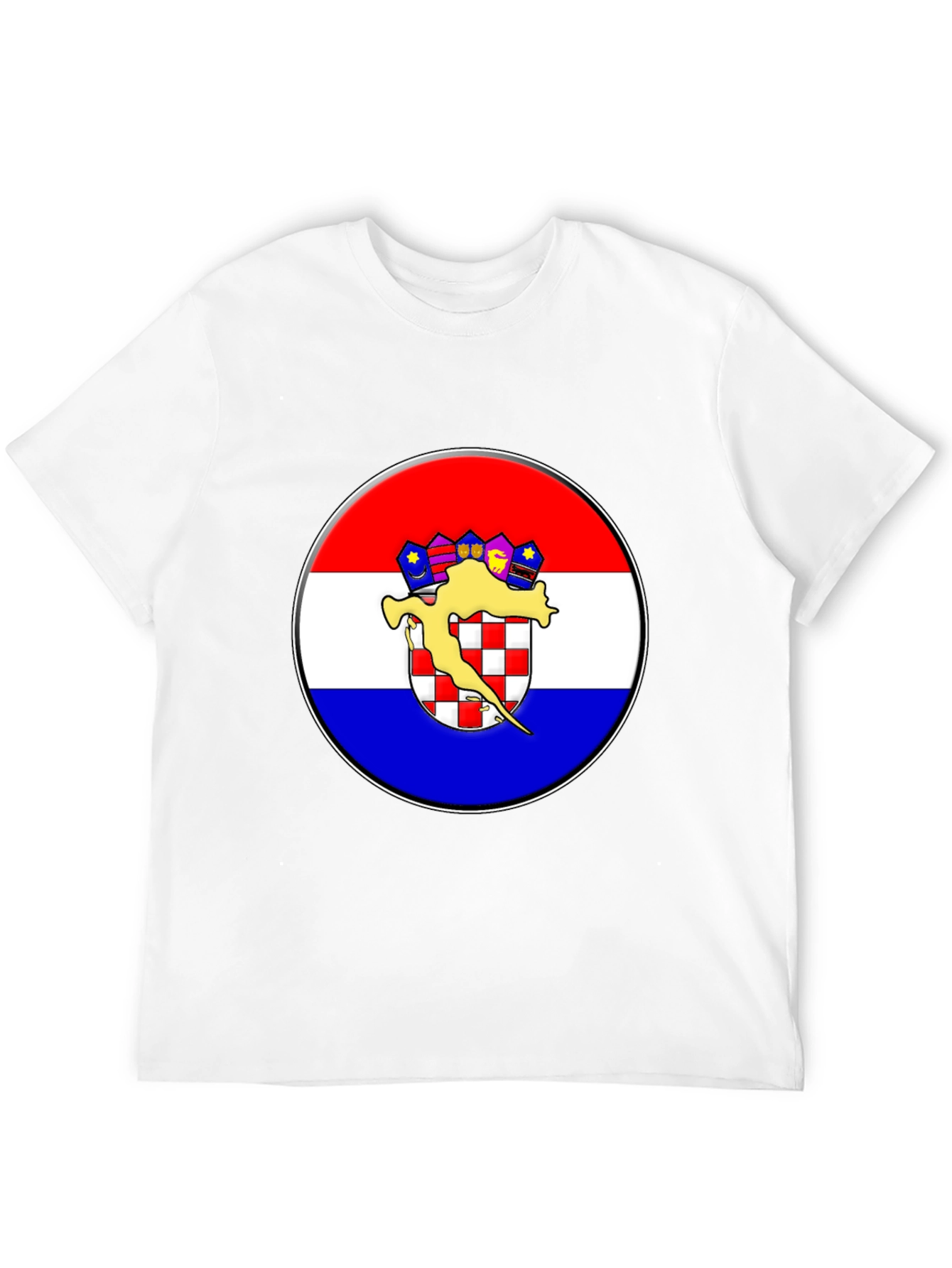 Croatian Flag Graphic T-Shirt - Black