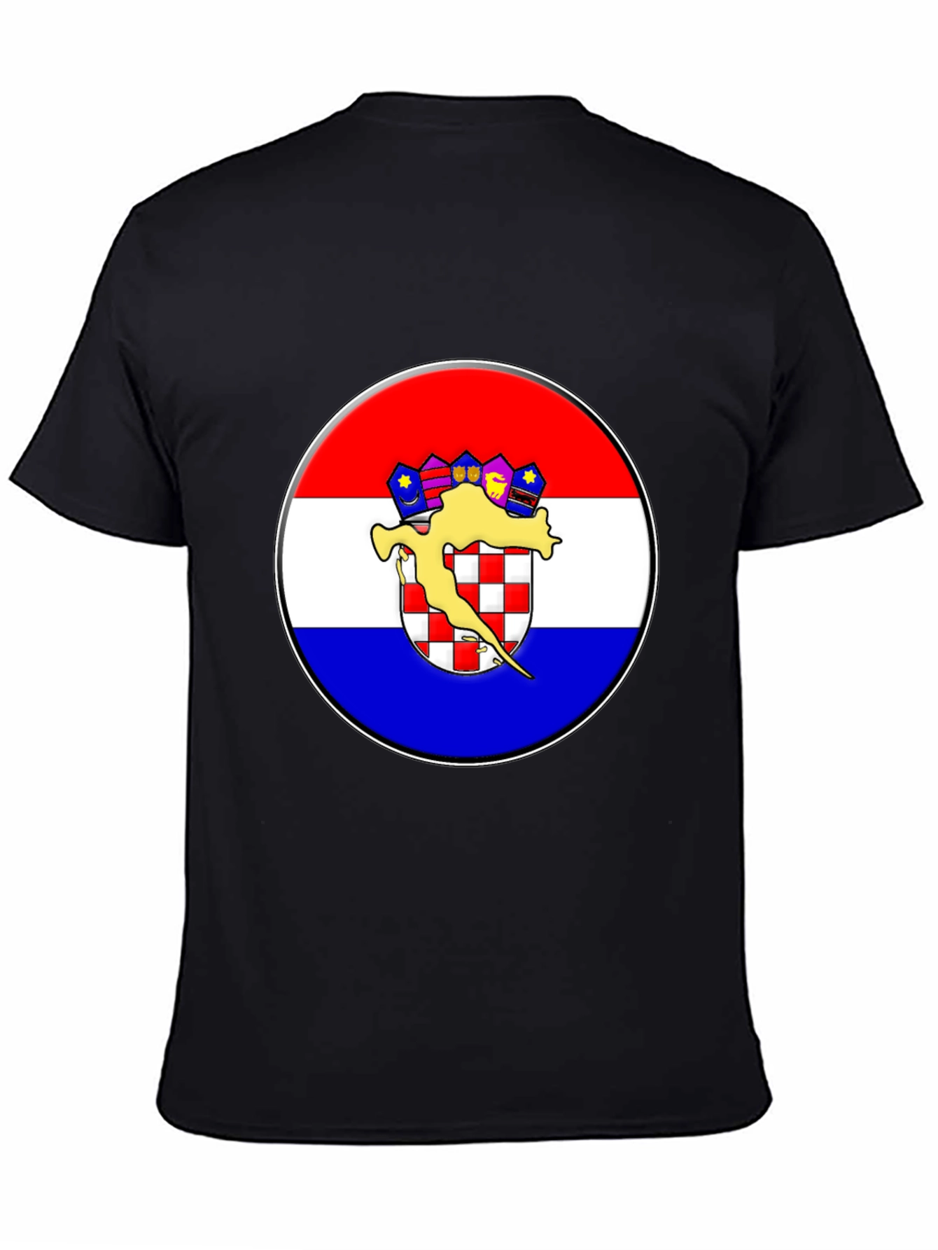 Croatian Flag Graphic T-Shirt - Black