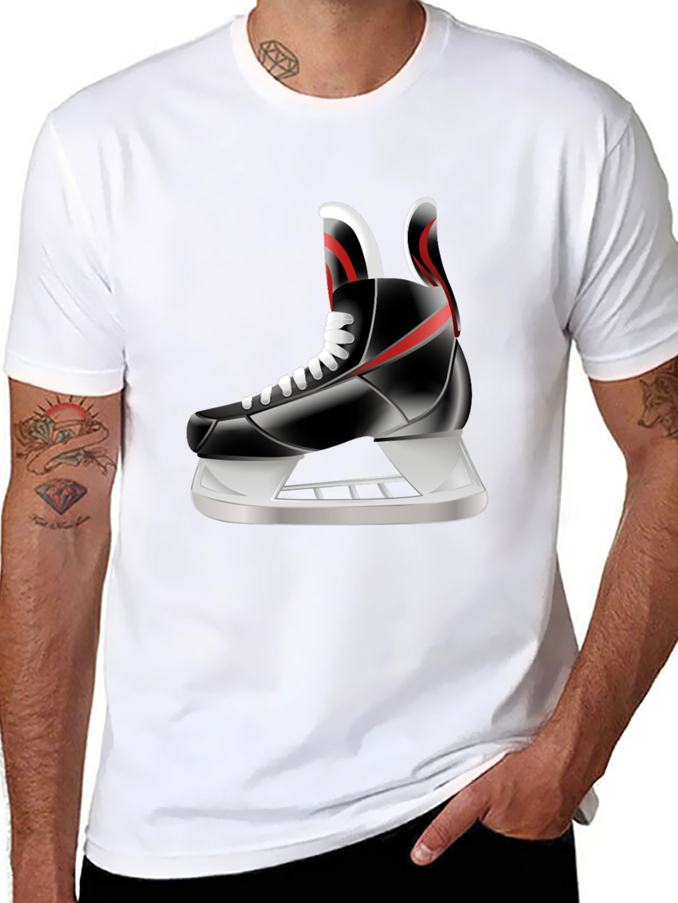 Hockey Skate Graphic Tee - Sporty Style