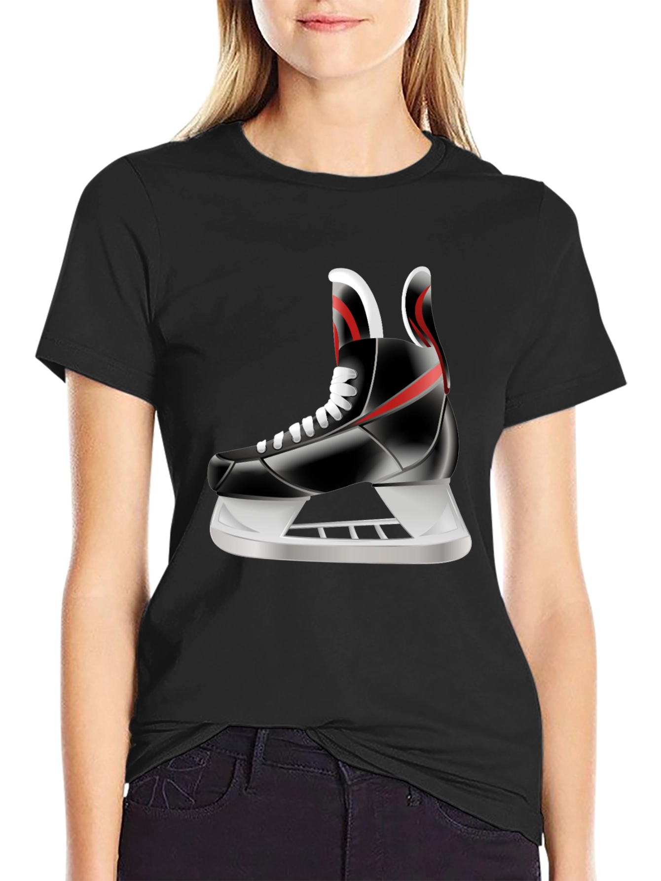 Hockey Skate Graphic Tee - Sporty Style