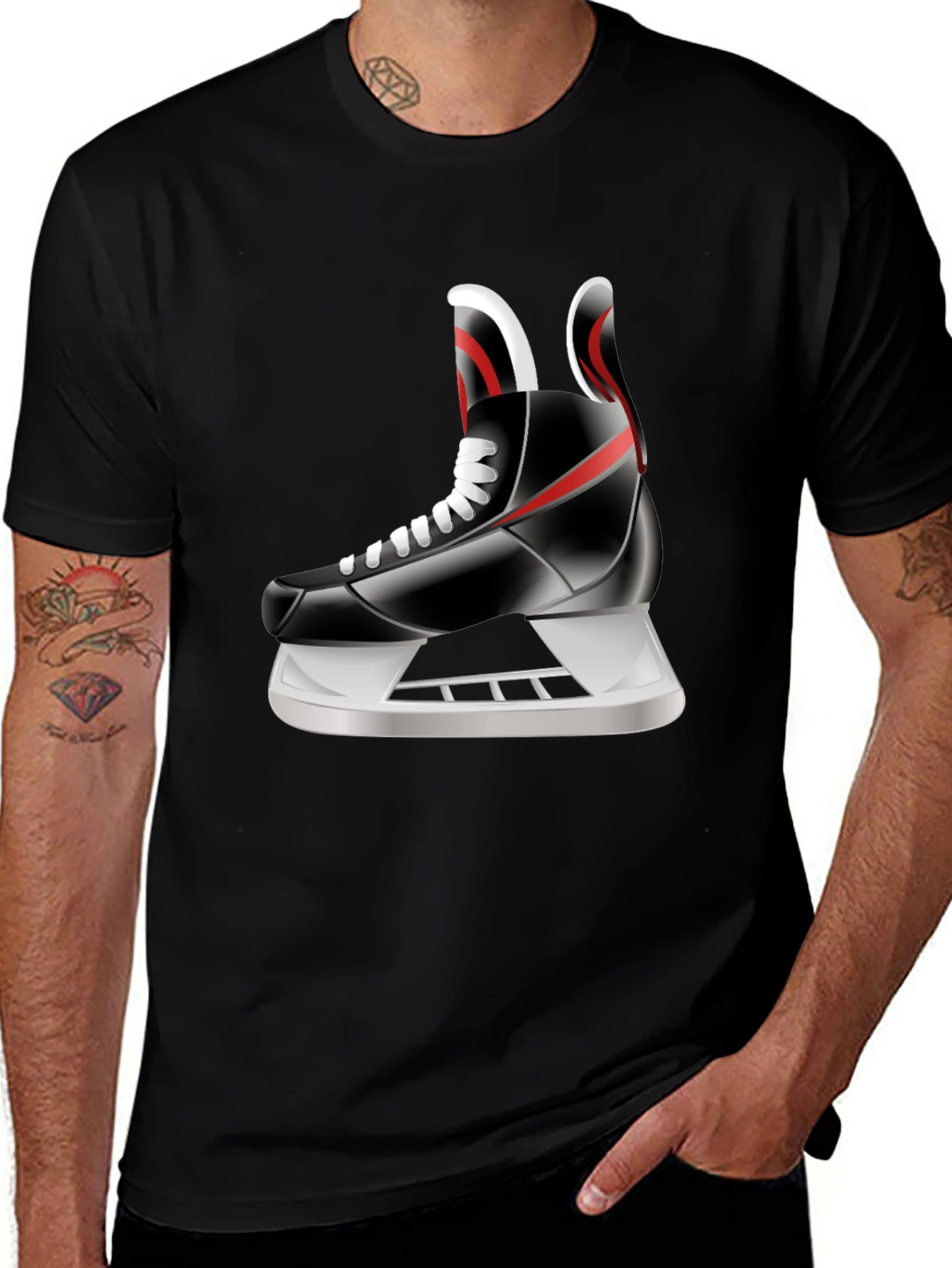 Hockey Skate Graphic Tee - Sporty Style