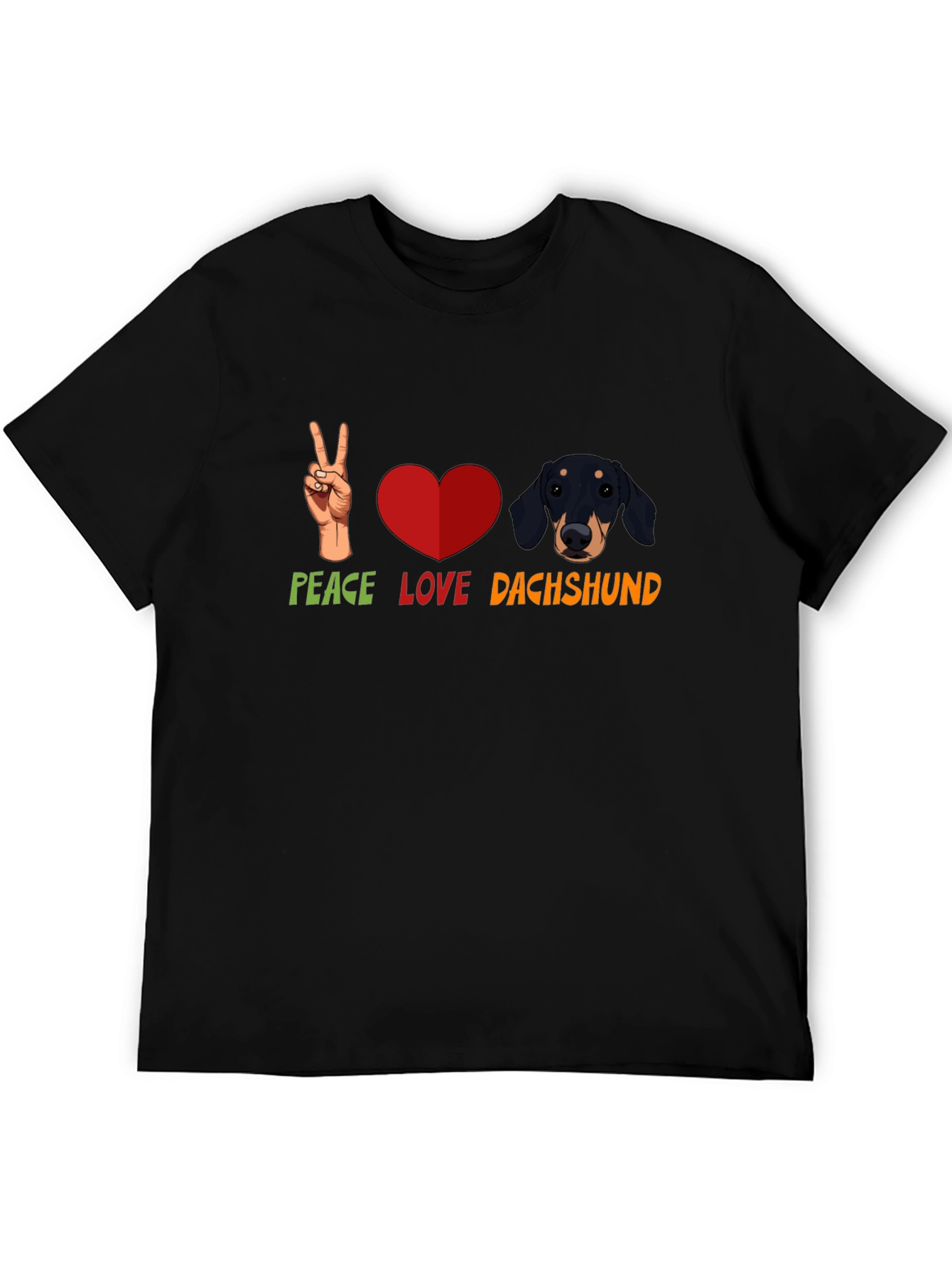 Peace Love Dachshund T-Shirt - Cute Dog Tee