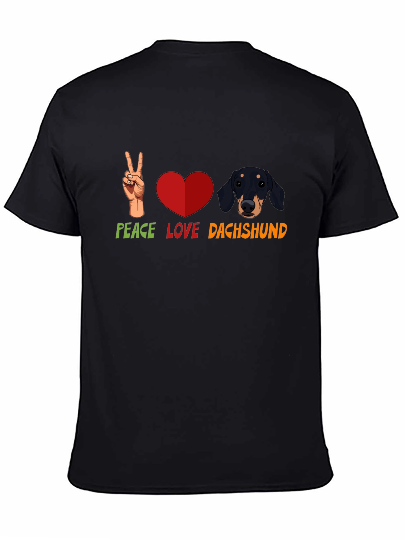 Peace Love Dachshund T-Shirt - Cute Dog Tee