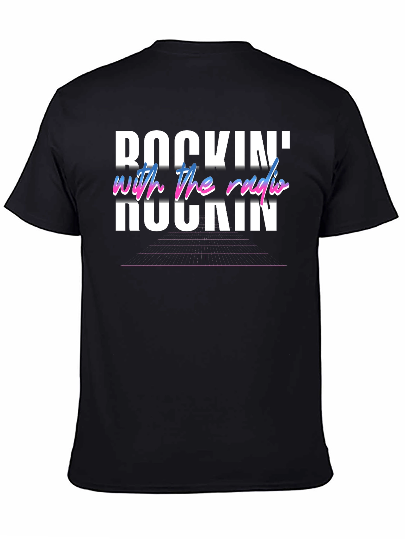 Rockin With the Radio Black Graphic Tee