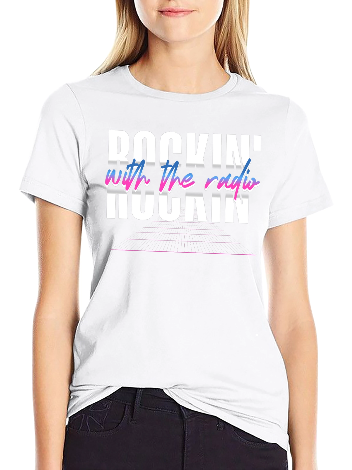 Rockin With the Radio Black Graphic Tee