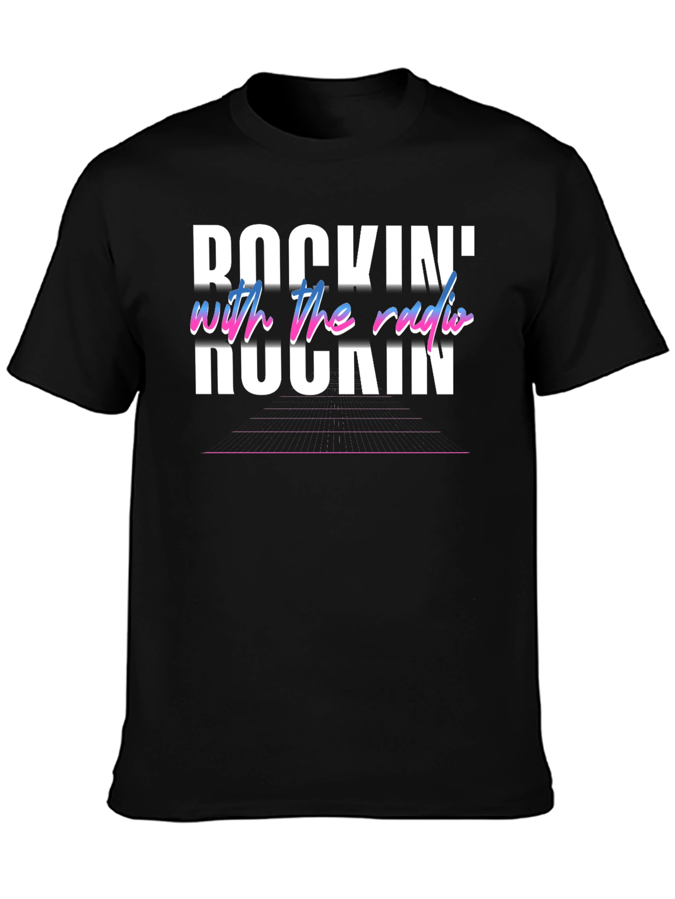 Rockin With the Radio Black Graphic Tee