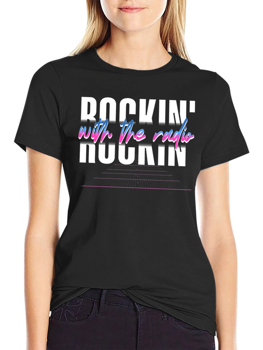 Rockin With the Radio Black Graphic Tee