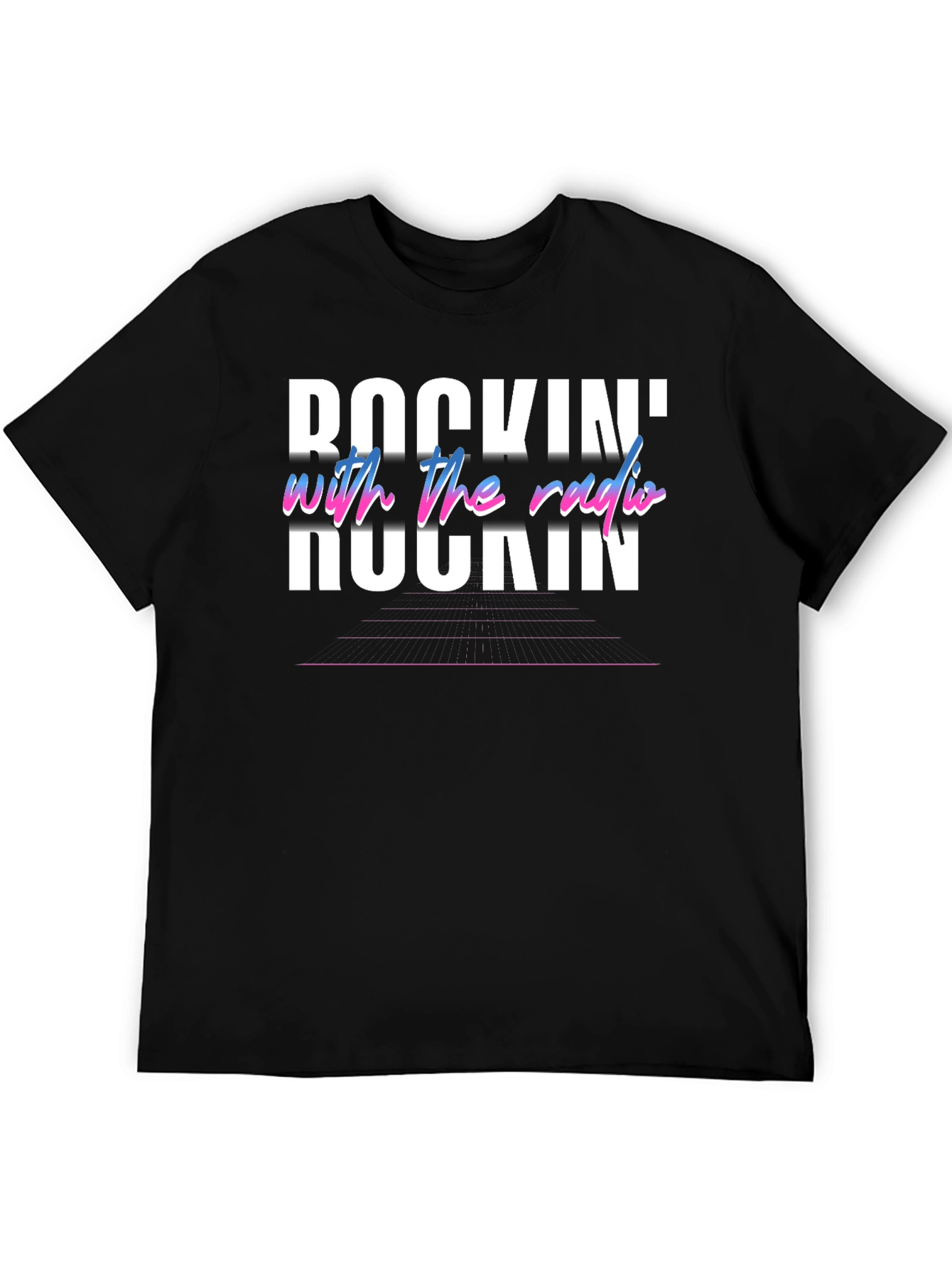 Rockin With the Radio Black Graphic Tee
