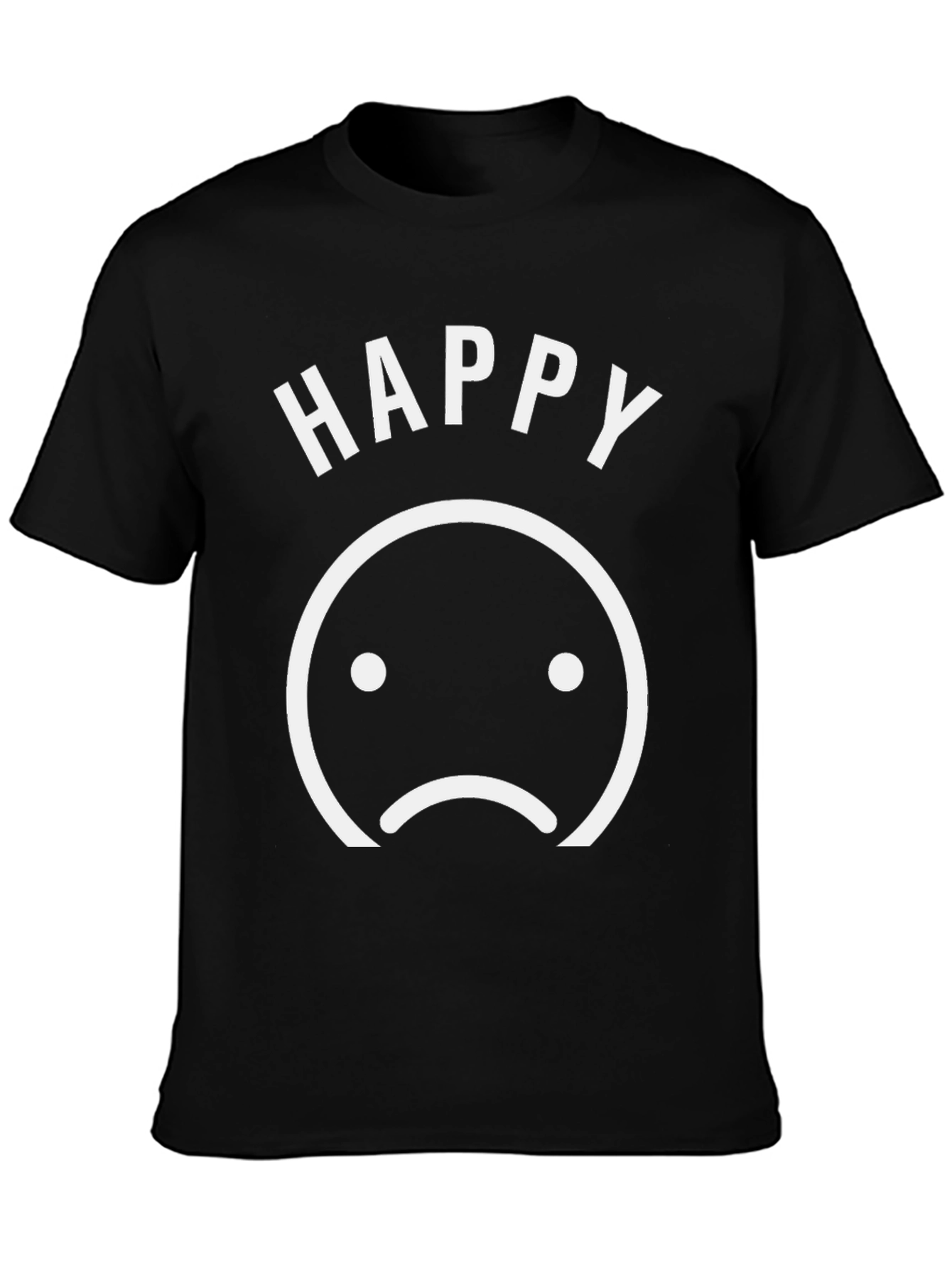 Happy Sad Face Graphic T-Shirt - Mens Crew Neck