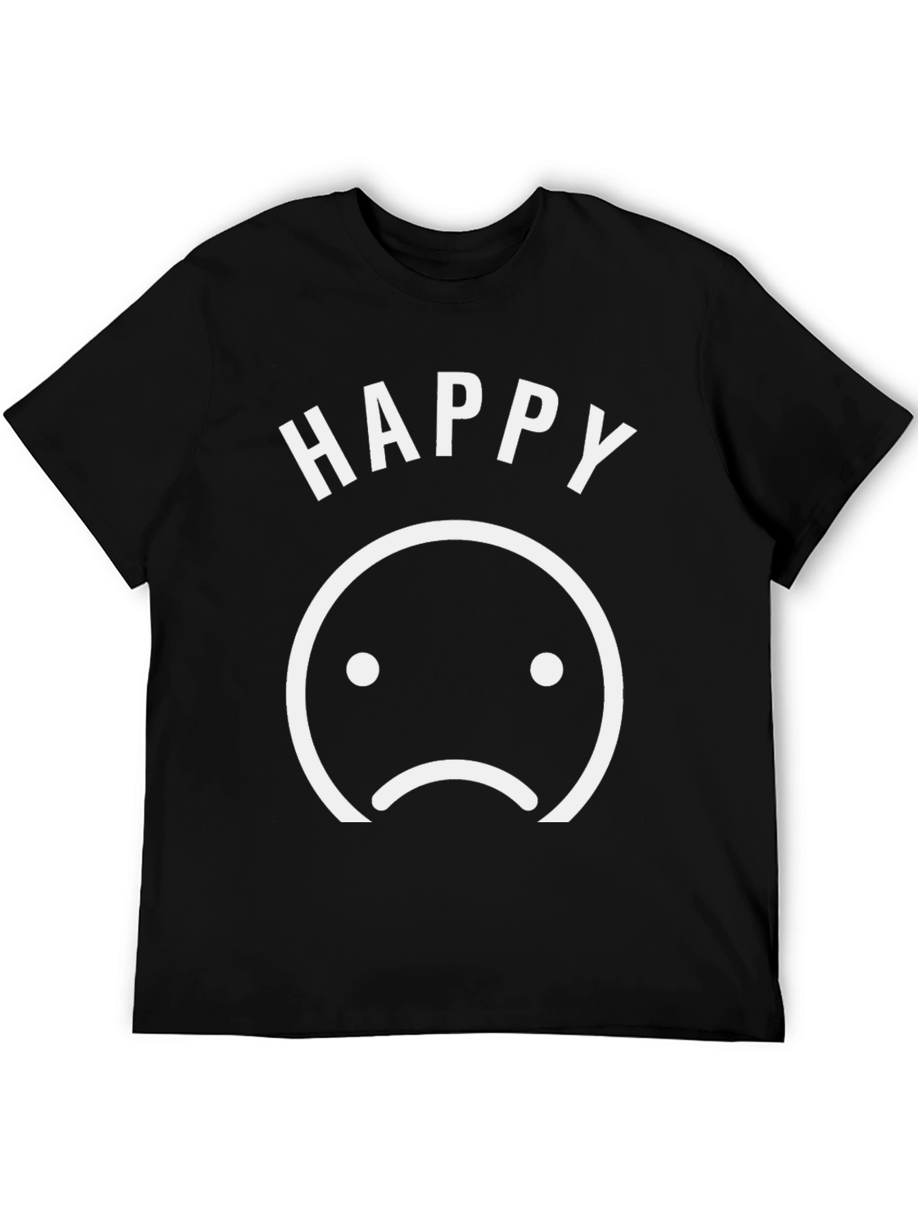 Happy Sad Face Graphic T-Shirt - Mens Crew Neck