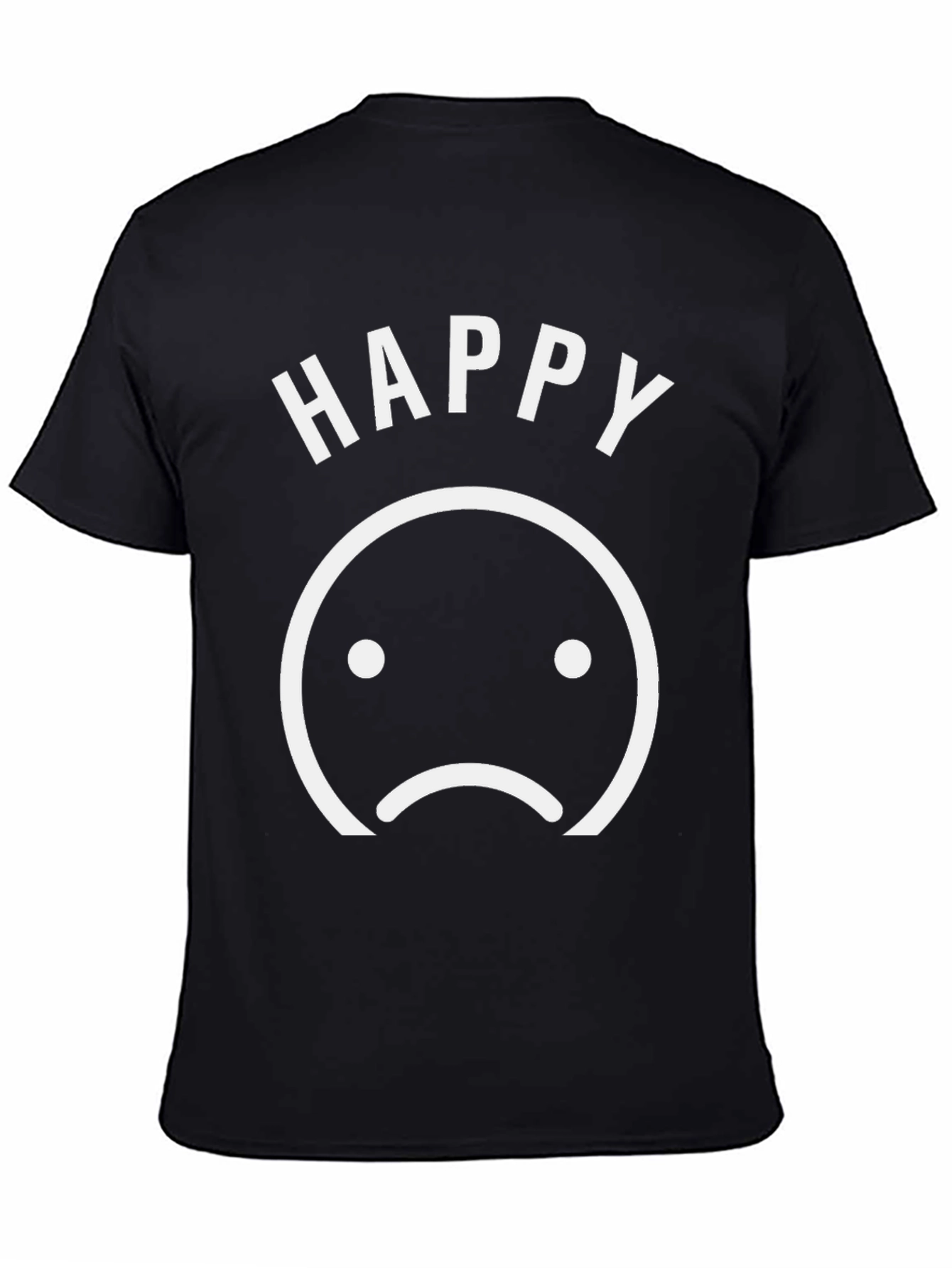 Happy Sad Face Graphic T-Shirt - Mens Crew Neck