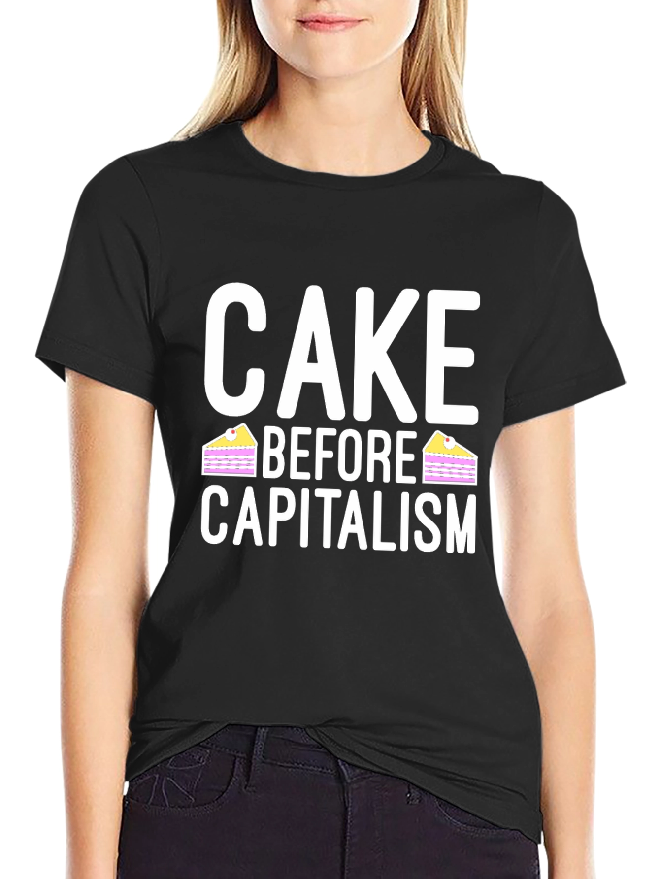 Cake Before Capitalism Black T-Shirt