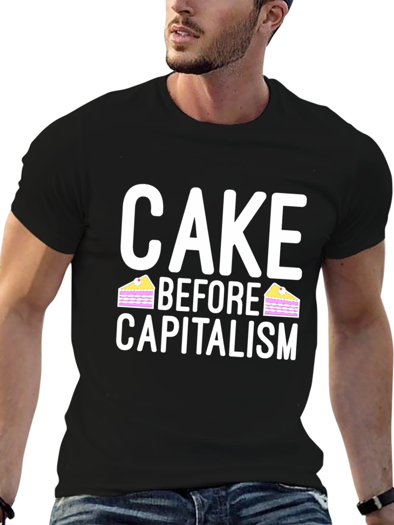 Cake Before Capitalism Black T-Shirt