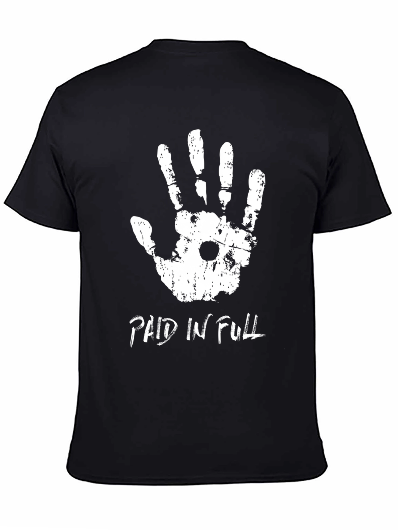 Paid In Full Handprint Graphic Black T-Shirt