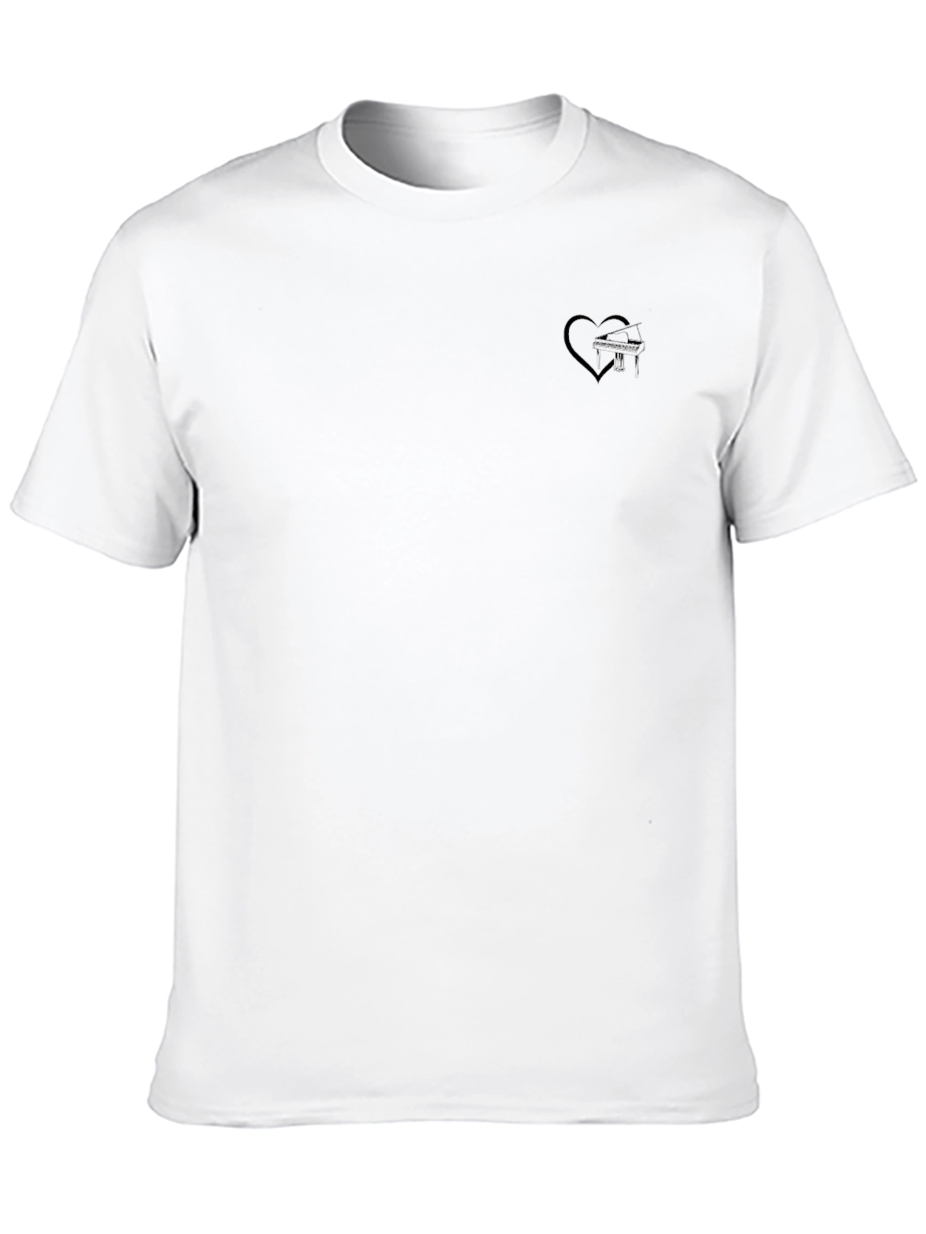 Mens Black Graphic T-Shirt with Heart & Airplane Design