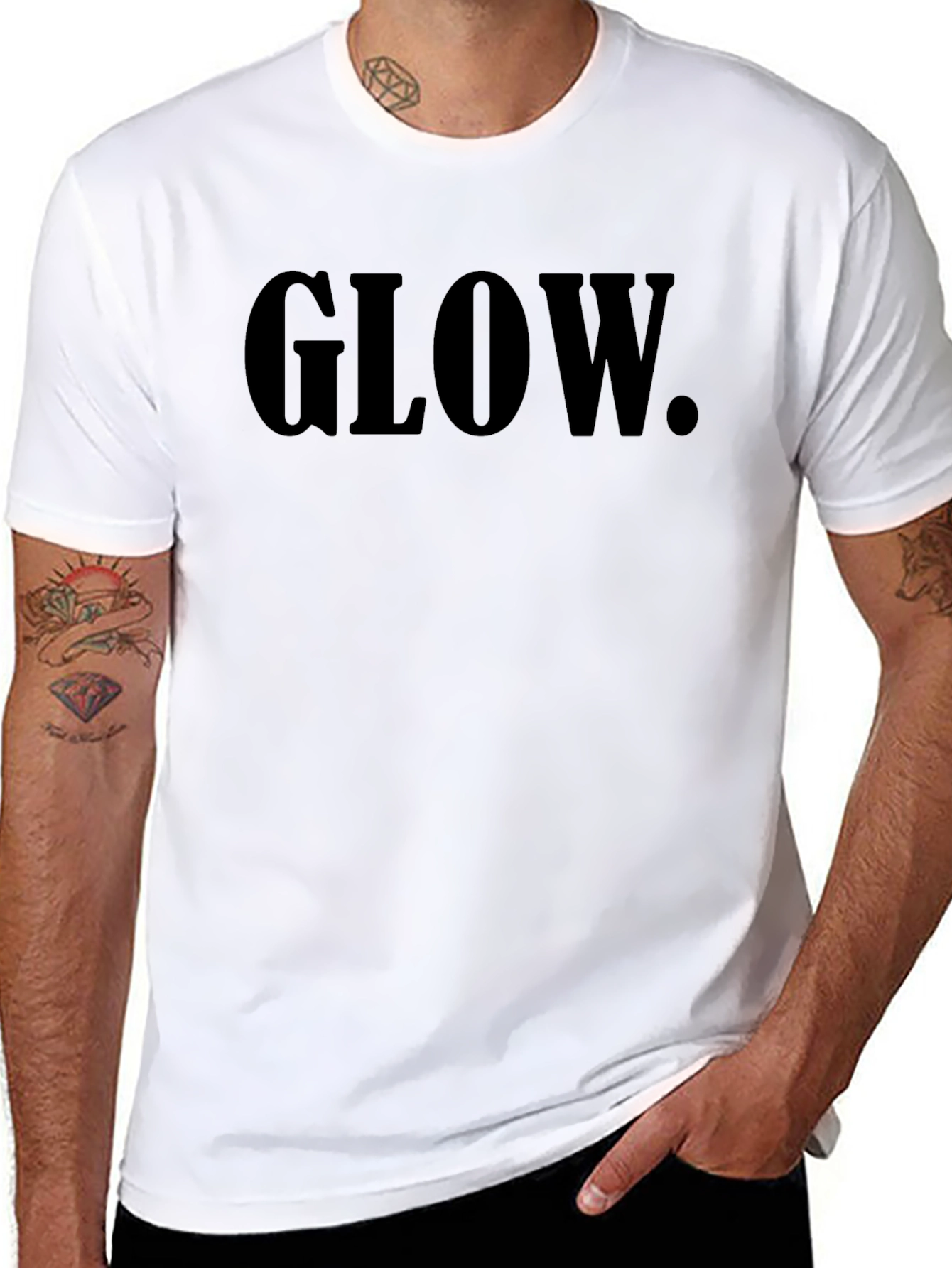 Glow Graphic Tee - Stylish Black Cotton T-Shirt