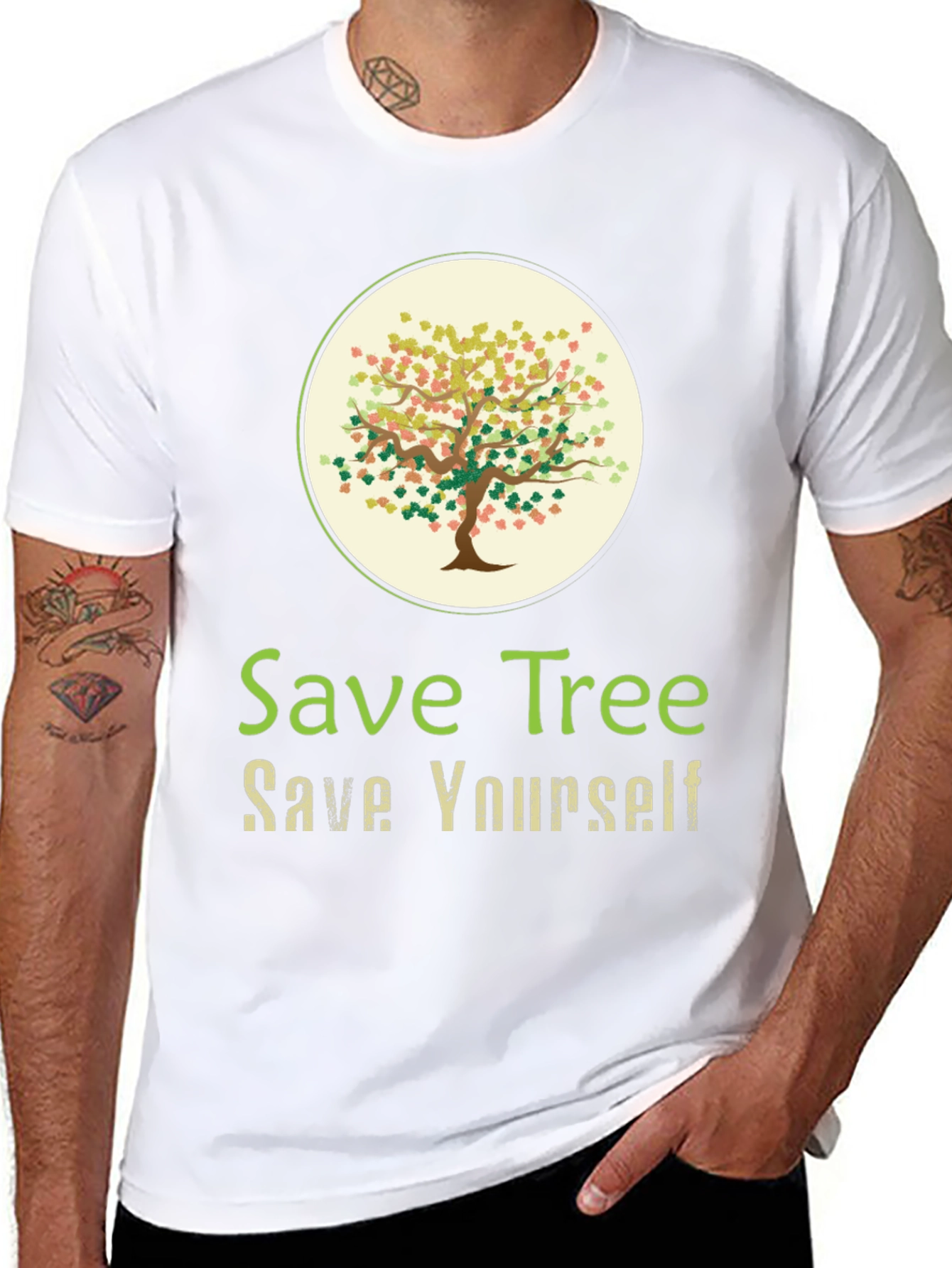 Eco-Friendly Save Tree Save Yourself Graphic Tee