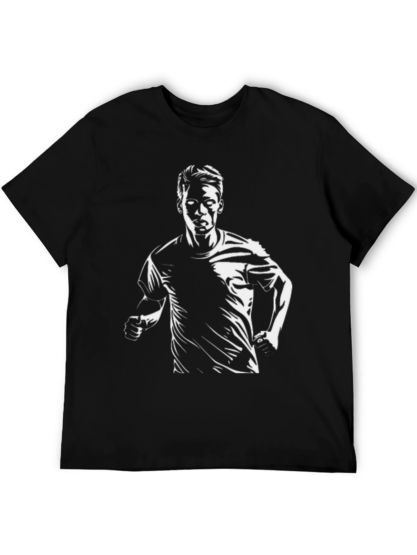 Mens Black Graphic Tee - Runner Silhouette