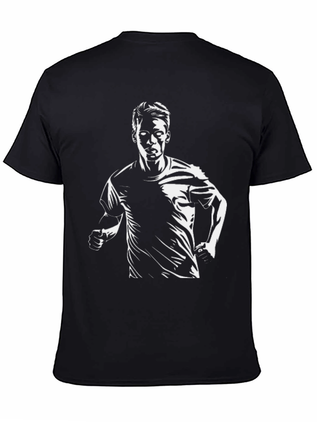 Mens Black Graphic Tee - Runner Silhouette