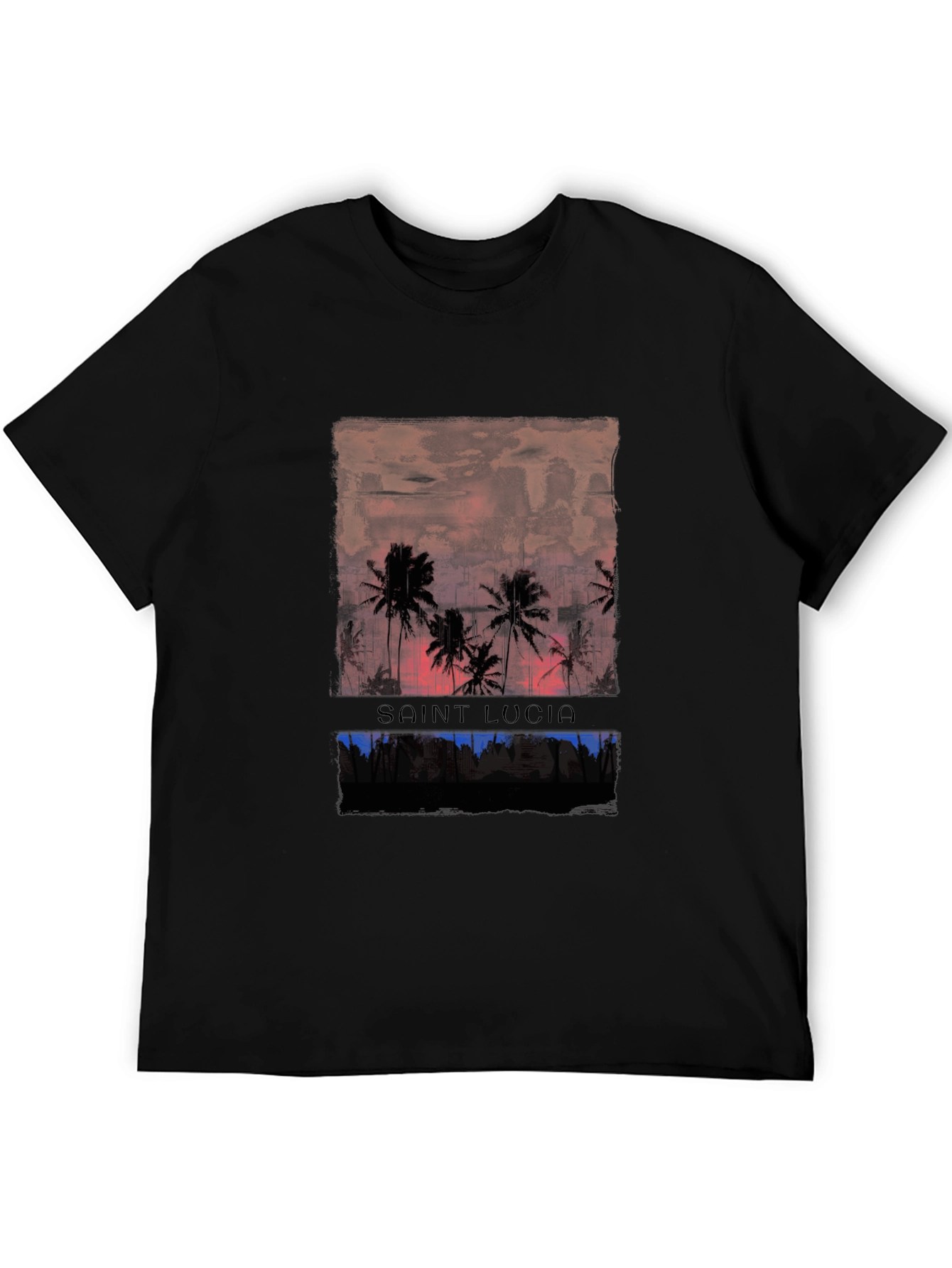 Saint Lucia Palm Sunset Graphic Tee