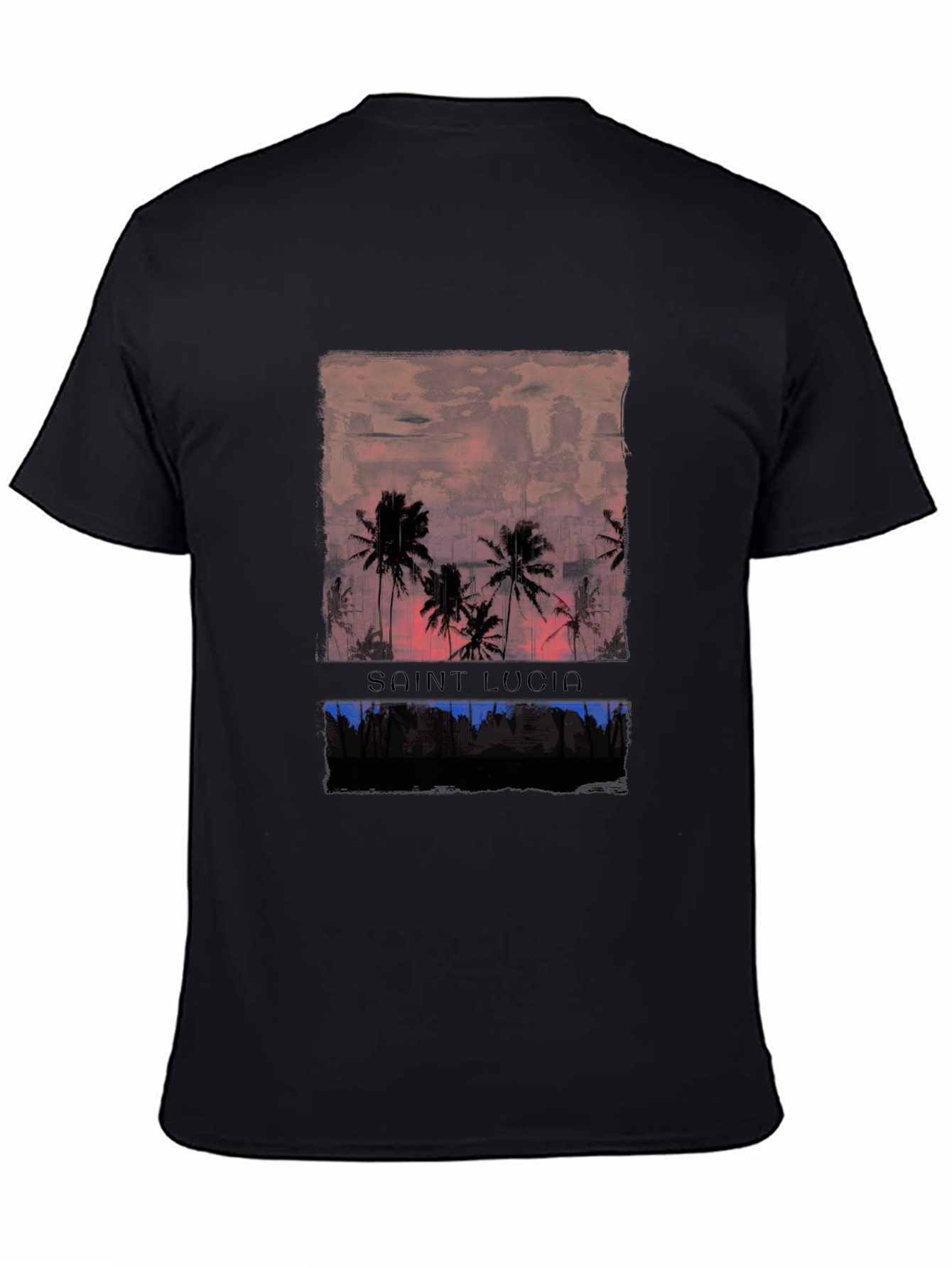 Saint Lucia Palm Sunset Graphic Tee