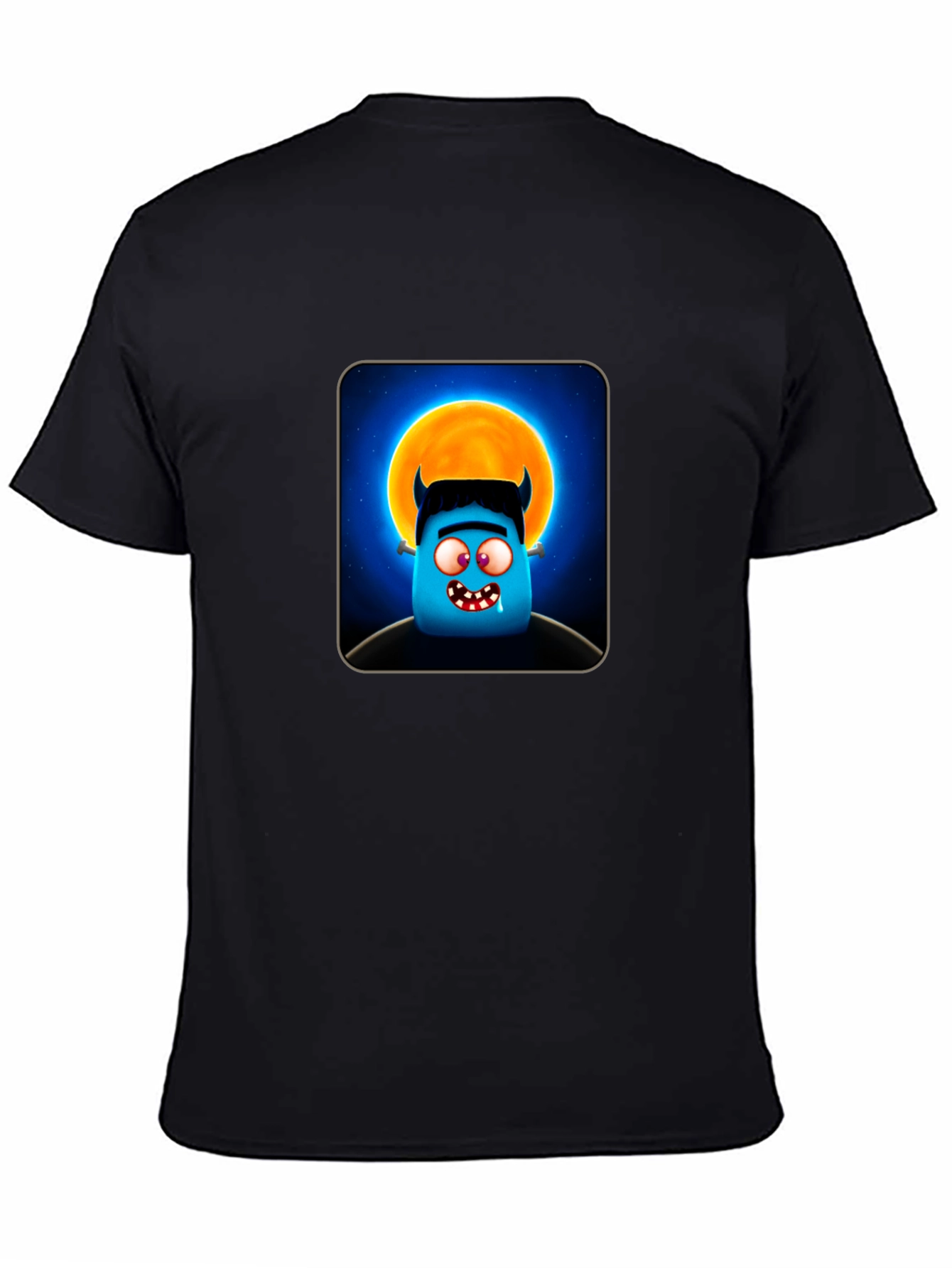 Monster Moon Graphic T-Shirt - Black Cotton Tee