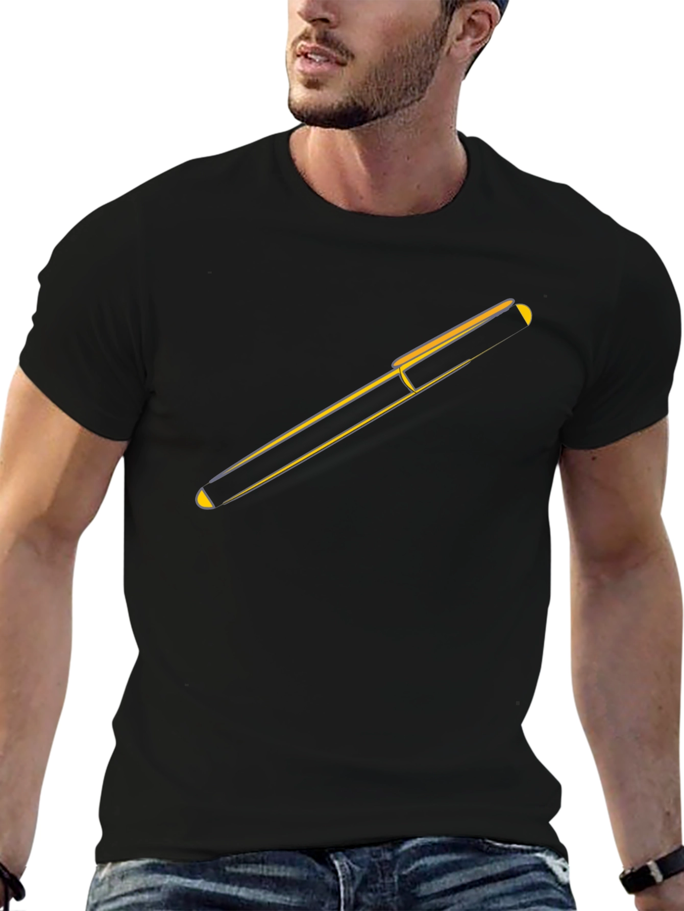 Minimalist Trombone Graphic Black Tee
