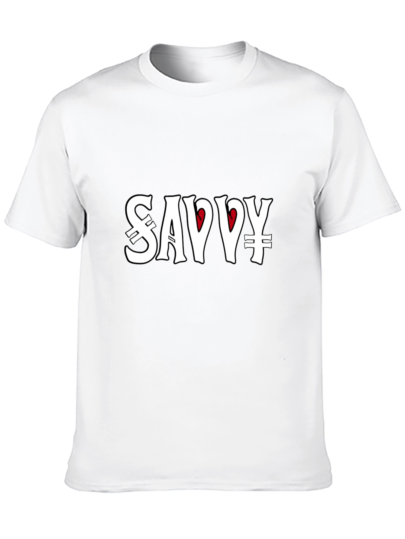 Savvy Graphic Tee - Black Crew Neck T-Shirt