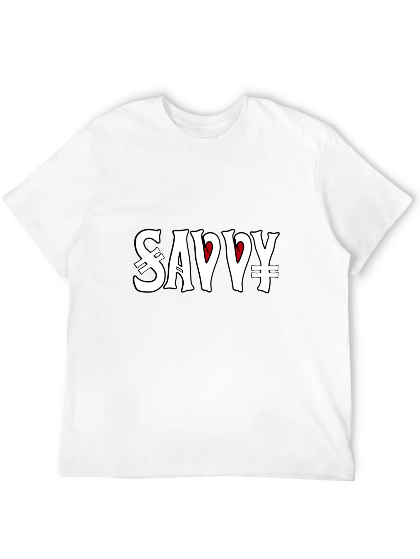 Savvy Graphic Tee - Black Crew Neck T-Shirt