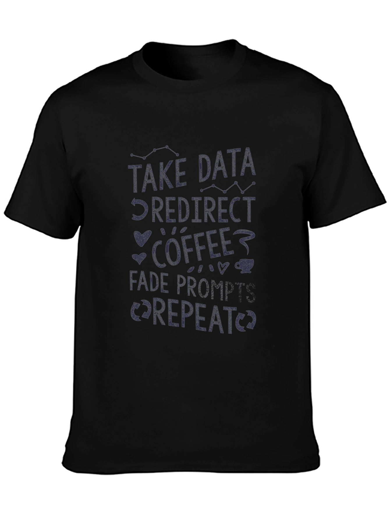Data Coffee Repeat Graphic Tee - Black