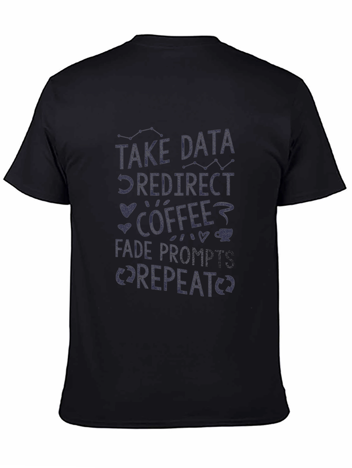 Data Coffee Repeat Graphic Tee - Black